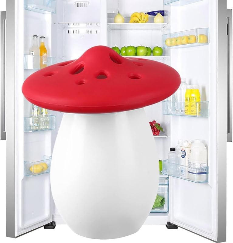 Natural Mushroom-Shaped Baking Soda Holder for Refrigerator - Eco-Friendly Fridge Deodorizer Container, Odor Eliminator & Smell Remover (1 Pack) - Perfect for Kitchen, Pantry & RV Refrigeration
