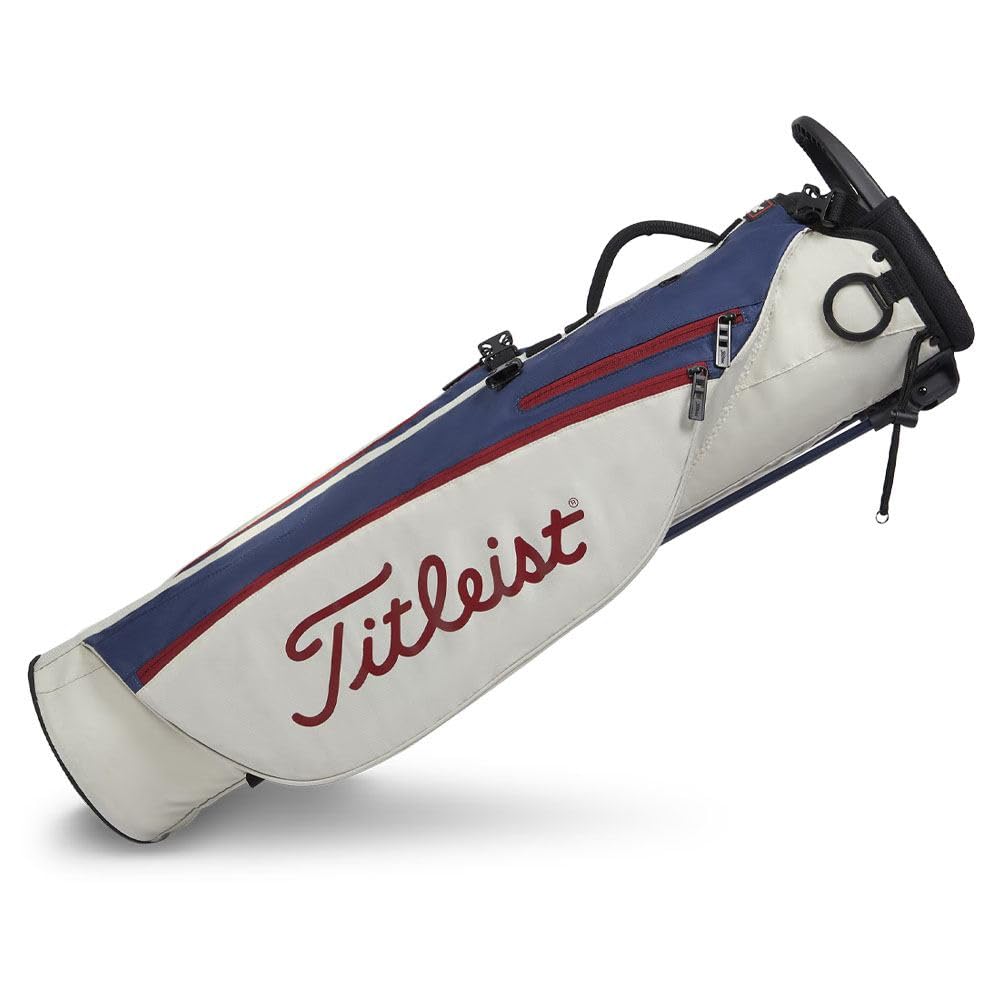 Titleist Golf Premium Carry Bag - Lightweight & Durable Stand Bag for Men & Women, Bone/Navy/Maroon | Perfect for Golf Course, Driving Range & Travel