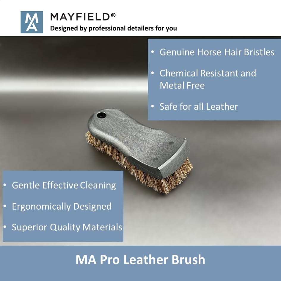 Mayfield Triple Car Brush Kit - Boars & Horse Hair for Auto Detailing
