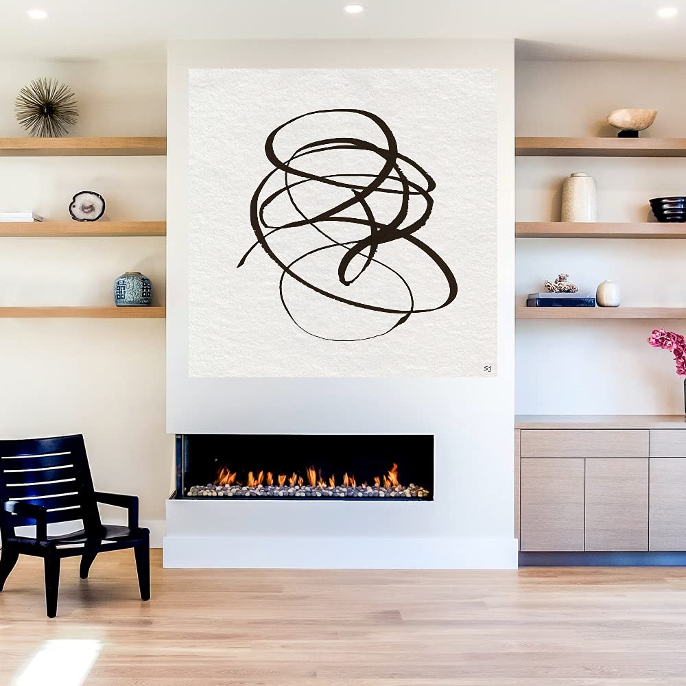 Susan Jill Winding Road II Fine Art Canvas Wall Decor - 37x37 Inch Ready to Hang Painting for Living Room, Bedroom, Office & More - Perfect for Home, Office & Commercial Spaces