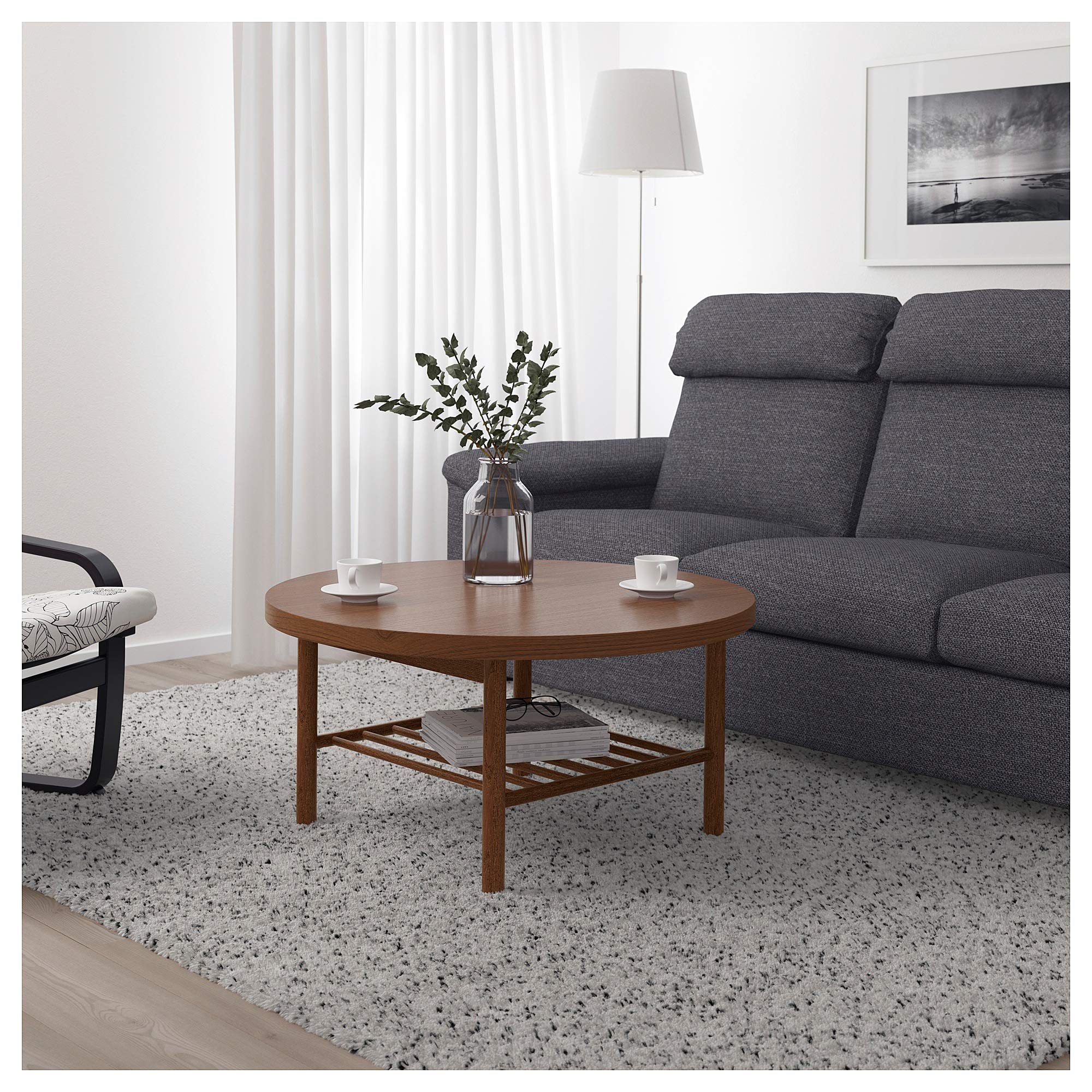 IKEA Listerby Brown Coffee Table - Modern Living Room Furniture for Small Spaces, Home Decor & Office Use