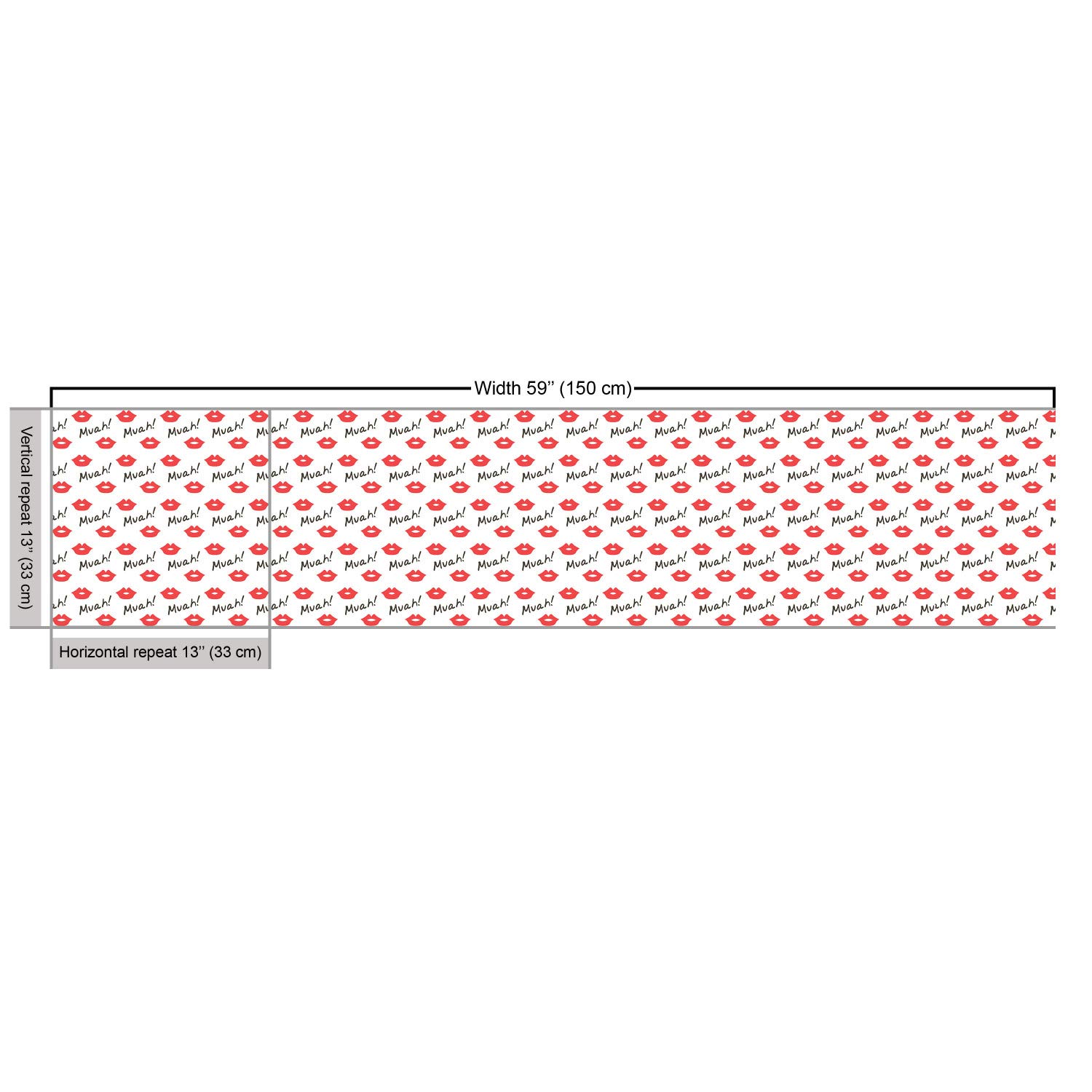 Ambesonne Red Lips Kiss Marks Fabric by The Yard - Romantic Feminine Pattern for Upholstery, Curtains & Home Decor - Valentine's Day Gift Idea - 10 Yards Vermilion White Fabric for DIY Crafts, Pillows & Fashion Accessories