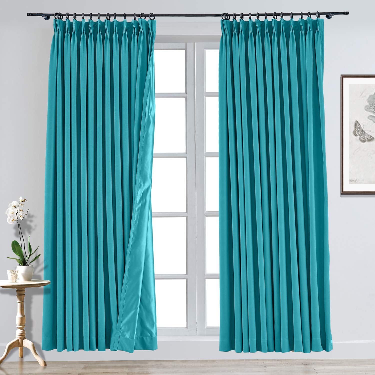 TWOPAGES Blackout Curtains for Office & Home - Thermal Insulated Room Darkening Drapes (84x84 Inches, 1 Panel) - Perfect for Privacy, Noise Reduction & Energy Efficiency