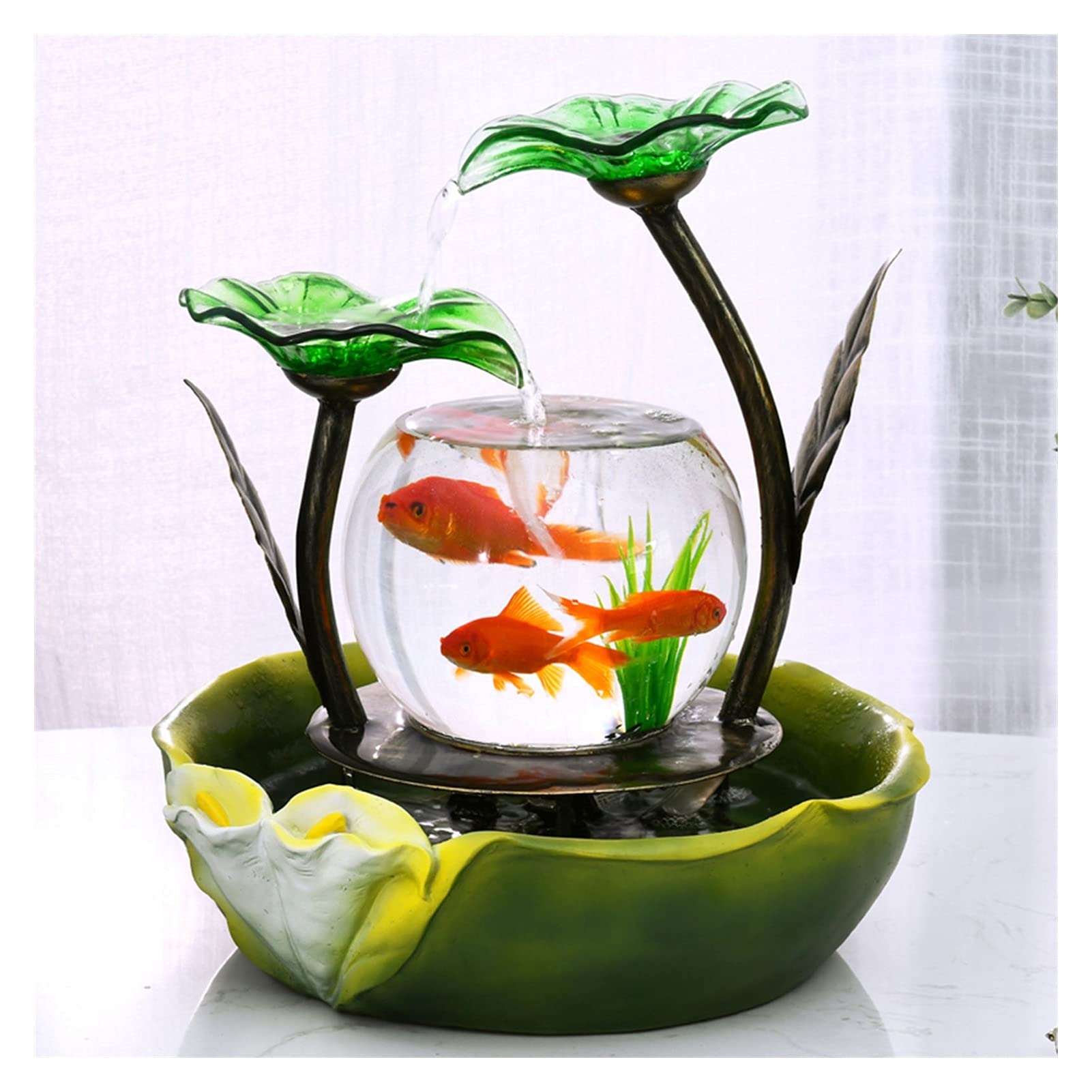 Liushop 12 Inch Indoor Tabletop Fountain - Relaxing Desktop Waterfall with Serene Sound for Home or Office Decor | Perfect for Meditation, Stress Relief & Zen Atmosphere (Color: B)