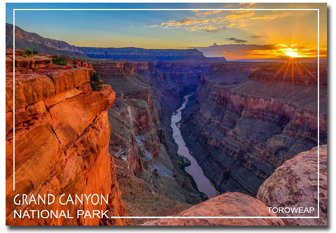 Toroweap Point Grand Canyon Sunset Souvenir Fridge Magnet - 2.5