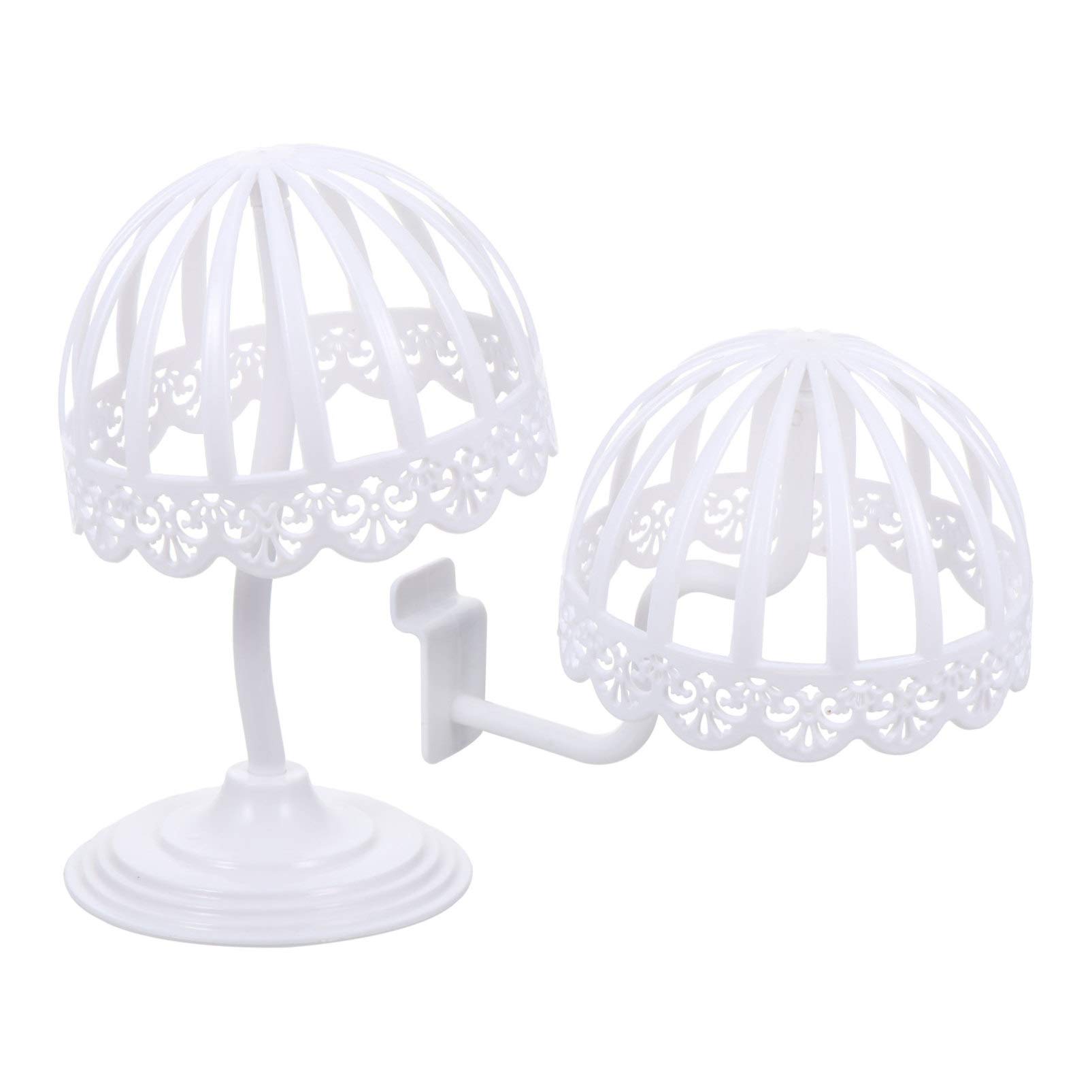 Lurrose 2-Pack Plastic Wig Stand & Hat Holder - Adjustable Wig Display Stand for Styling, Storage & Salon Use - Perfect for Synthetic & Human Hair Wigs, Costumes & Fashion Accessories