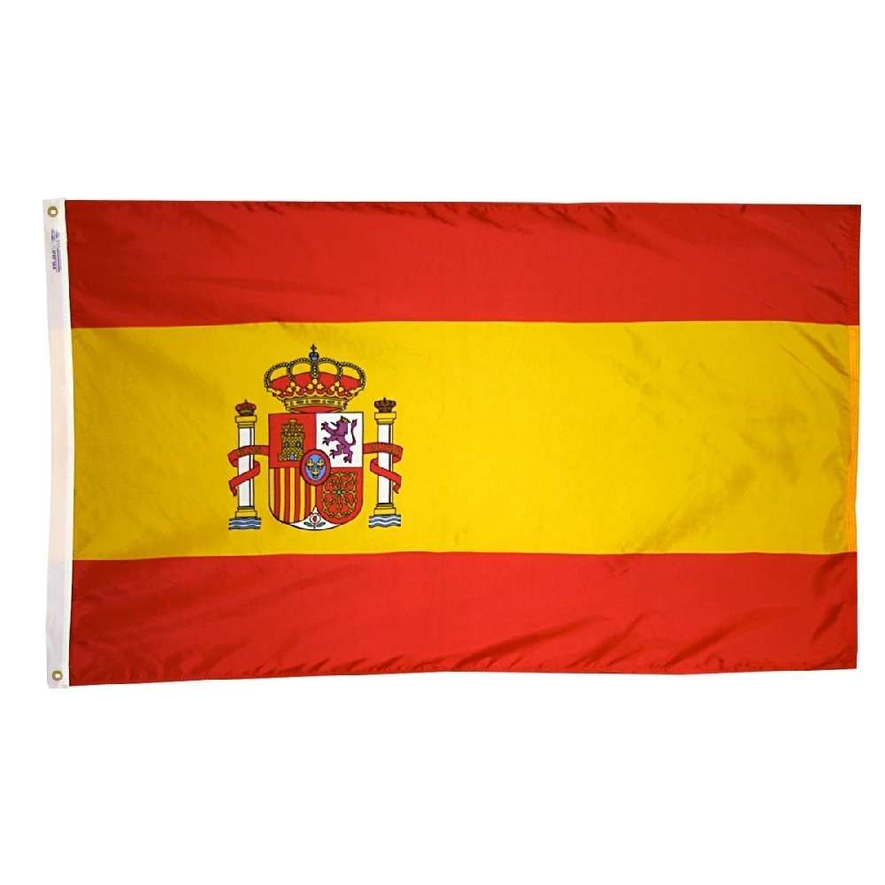 5x8 Feet Spain Nylon Flag - All Weather Resistant, Heavy Duty Outdoor Flag with Brass Grommets - Perfect for Parades, Sporting Events & Home Decoration - All Star Flags