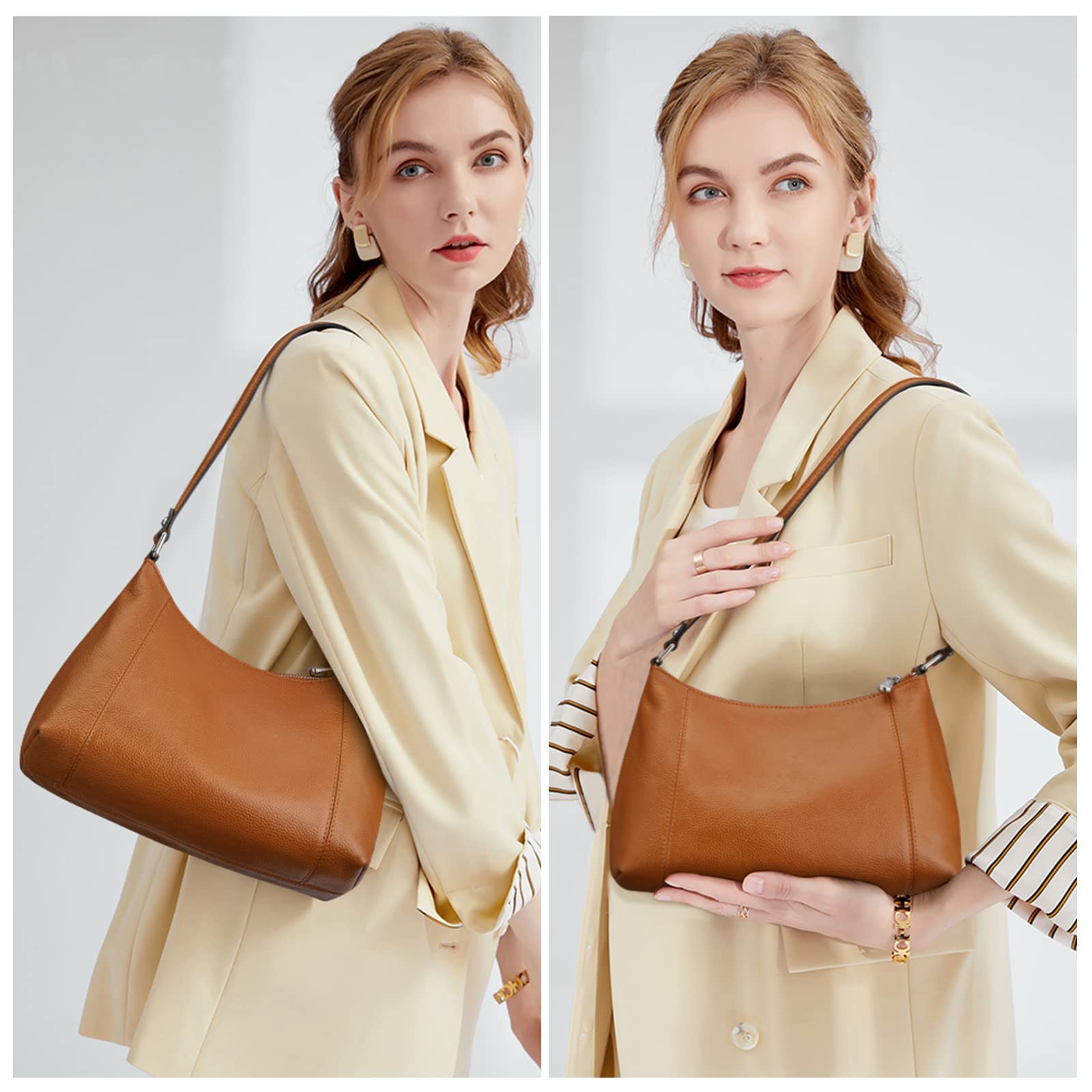 S-ZONE Genuine Leather Women's Anti-Theft Backpack - Stylish Travel Rucksack & Shoulder Bag for Work, College & Outdoor Adventures