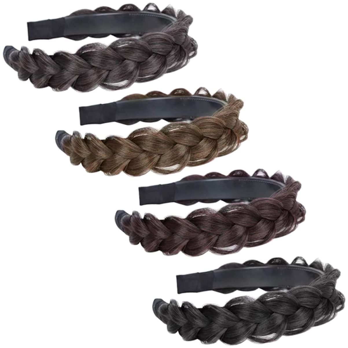 LALAFINA 8 Pcs Wig Twist Headband - Toothed Hair Bands for Women & Girls, Banana Hair Claw Clips, Pink Wide Headbands, Brown Wig Tiara Comb - Perfect for Braiding, Styling, and Securing Wigs (Matte Finish)