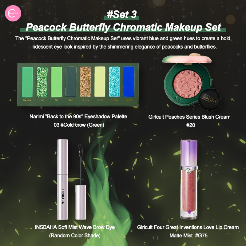 Narimi Back to the 90s Eyeshadow Palette #03 Cold Crow Green - Vintage 90s Makeup for Party, Cosplay & Retro Looks