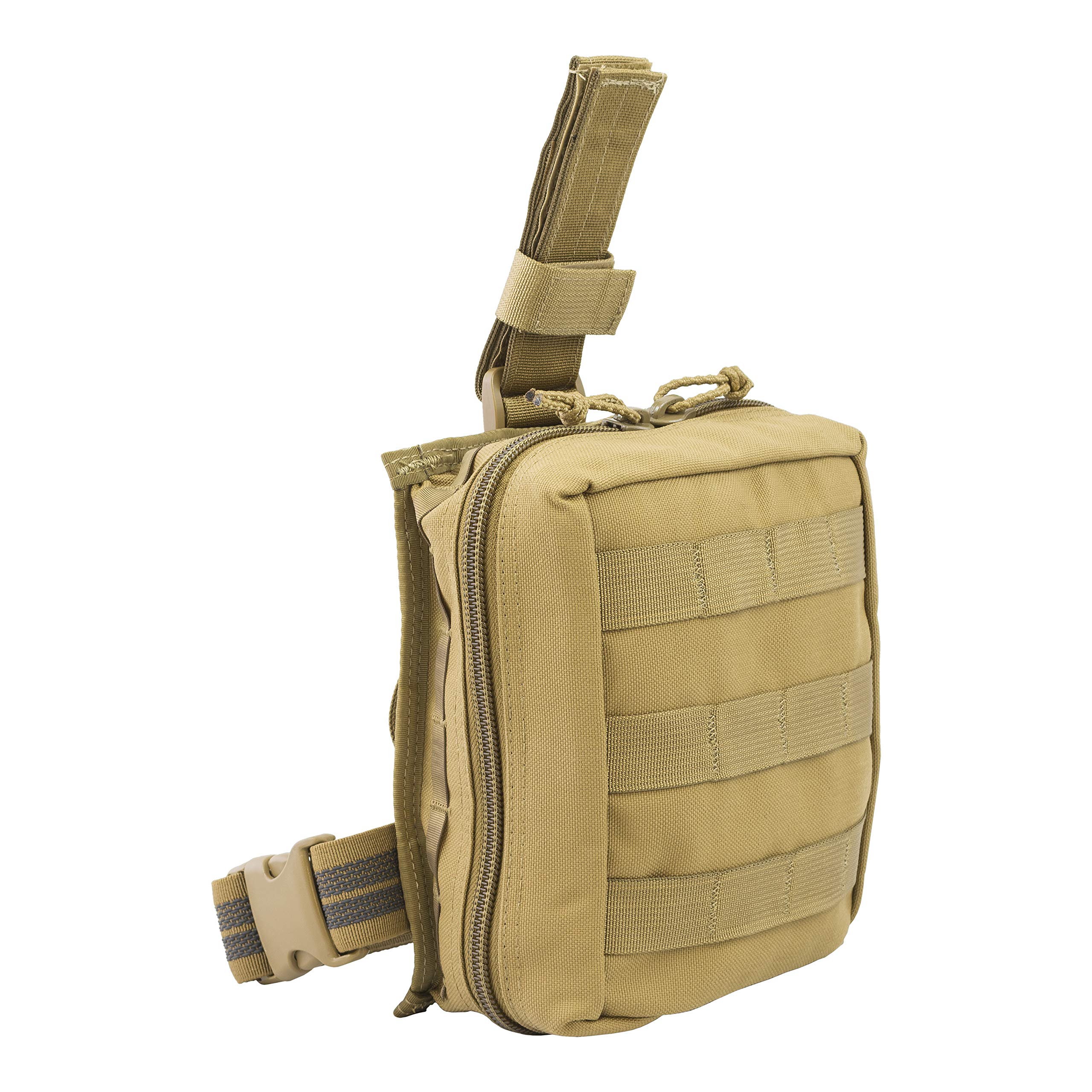 TacMed™ Drop Leg First Aid Kit - Basic Black Tactical Medical Pouch for Outdoor, Hiking & Emergency Preparedness
