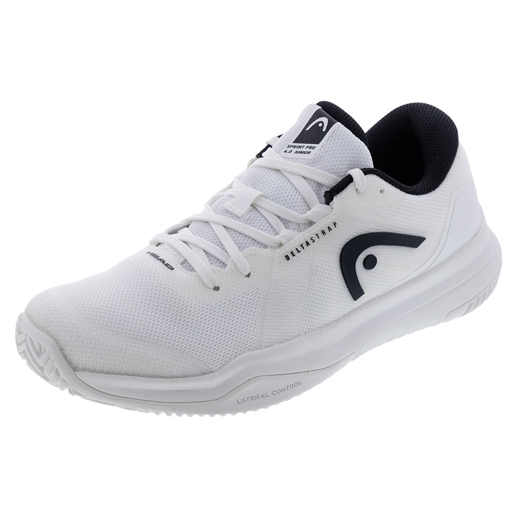Juniors Sprint Pro 4.0 Tennis Shoes for Girls - White & Black Athletic Shoes for Running, Training & Court Sports | Lightweight & Breathable Sneakers for School PE, Gym Workouts & Casual Wear