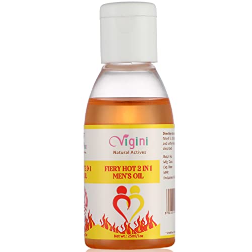 Vigini Fiery Hot Massage Oil for Men - 25ml Sensual Couples Massage & Intimate Relaxation Oil for Romantic Nights & Spa Treatments