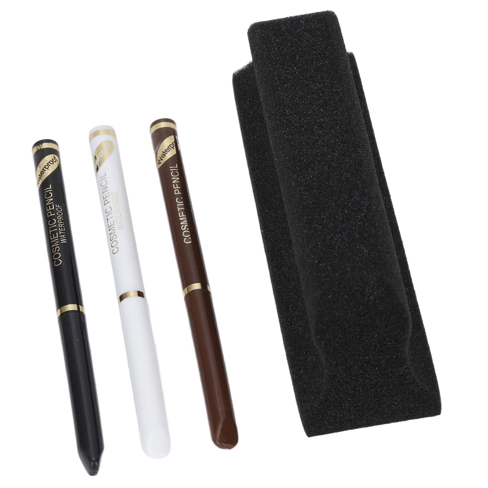Beard Filler Pen for Men - 3 Pack Beard Contour Pencils in White, Black & Brown - Natural Looking Facial Hair Enhancer & Color Touch Up - Perfect for Sparse Beards, Patchy Areas & Grooming Routine (Home, Travel, Daily Use)