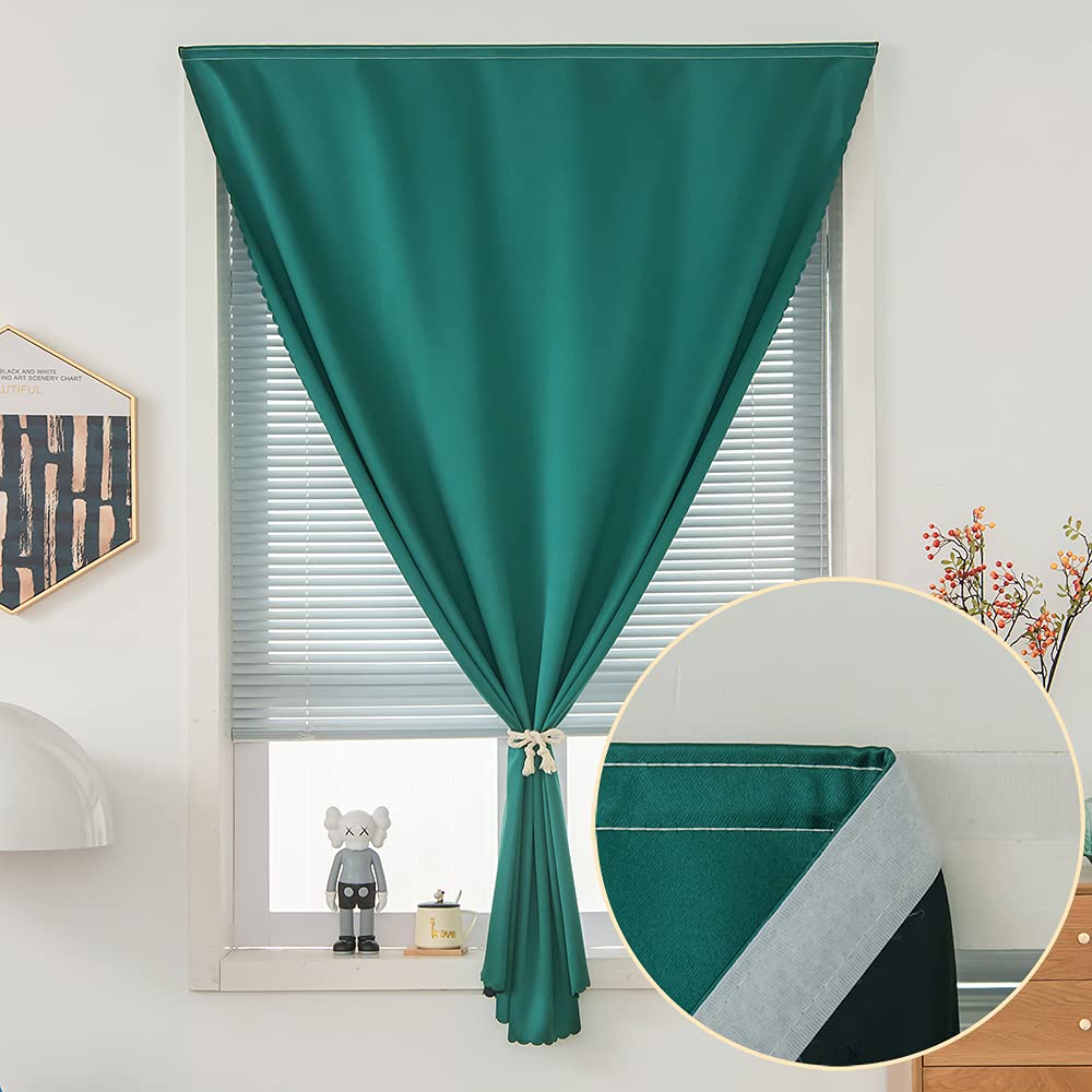 JILRON Blackout Curtains for Windows - Thermal Insulated Darkening Drapes (1 Panel, 47x72 Inches, Seagreen) - Perfect for Bedroom, Kitchen & Home Theater Light Control