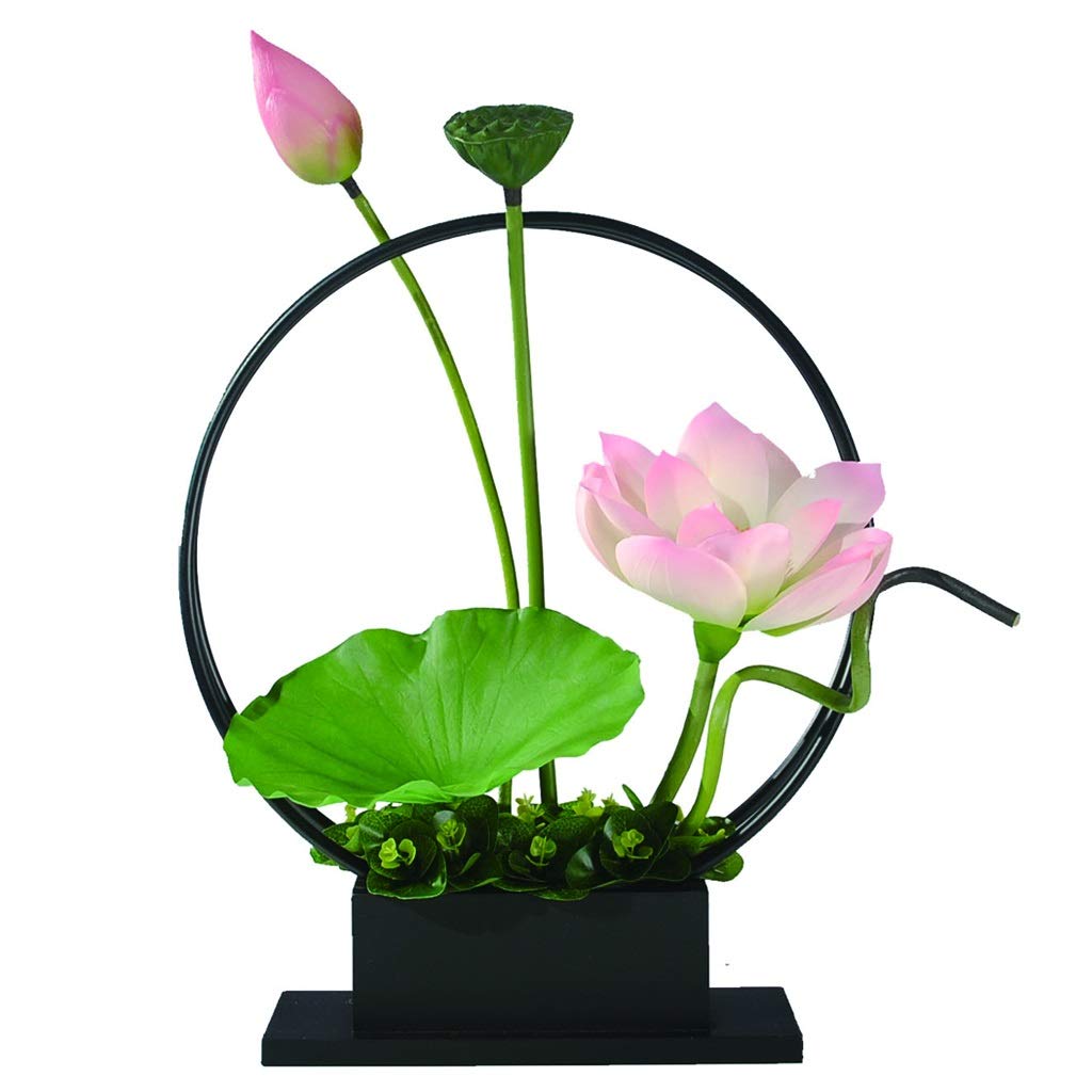 Premium NYKK Artificial Lotus Bonsai in Pot - Elegant Fake Flower Arrangement for Office Desk, Wedding Centerpiece & Bathroom Decor - Realistic Home Decoration for Living Room, Bedroom & Indoor Spaces
