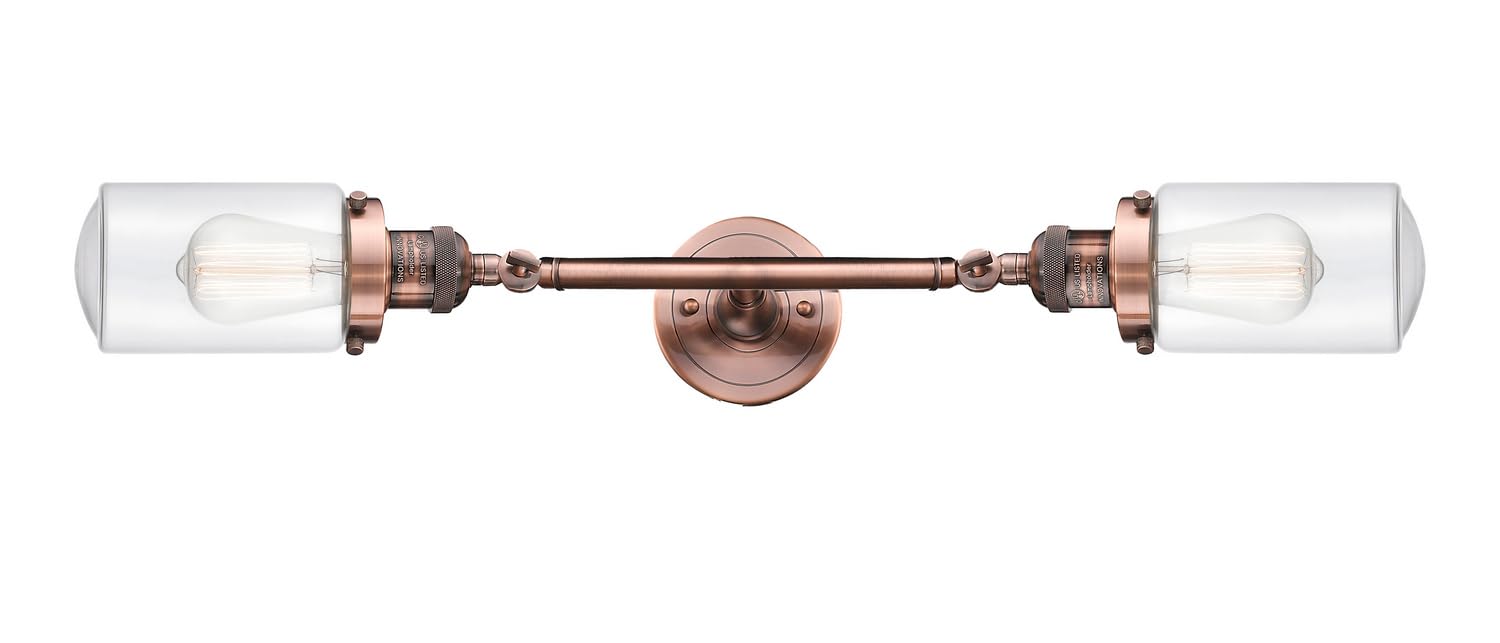 Franklin Restoration Collection Antique Copper 2-Light Bathroom Vanity Light with LED Bulbs - Perfect for Vintage Style Bathroom Decor and Modern Lighting Needs