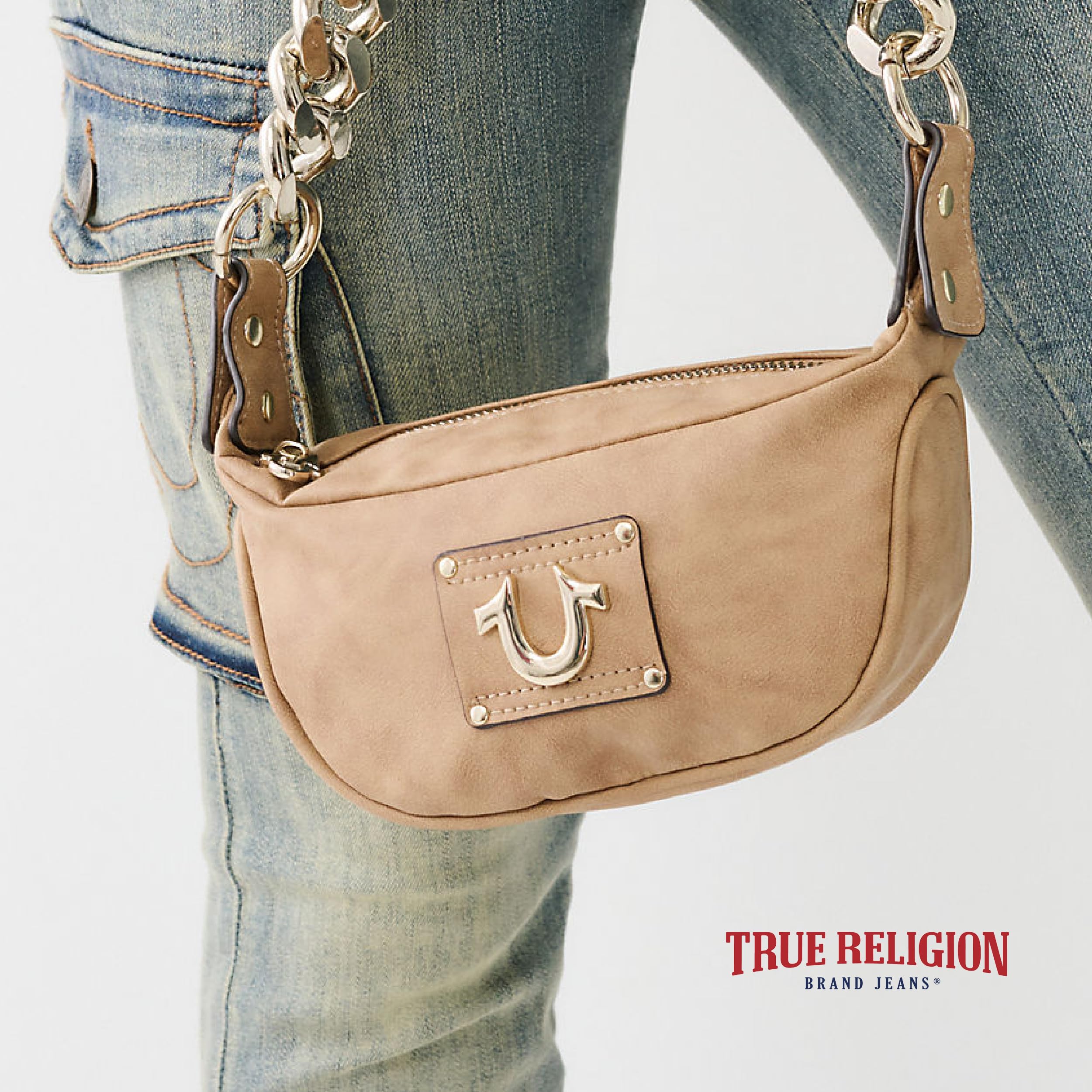 True Religion Women's Mini Crossbody Shoulder Bag with Adjustable Chain Strap - Stylish Purse for Everyday Use, Shopping & Night Out