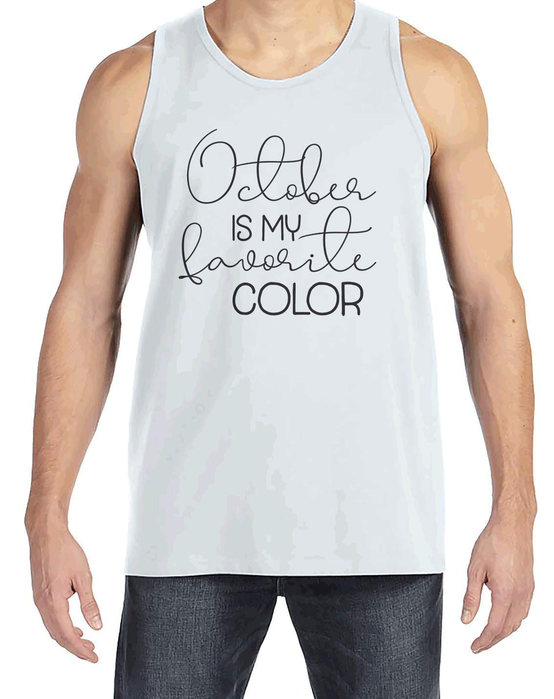7 ate 9 Apparel Men's October is My Favorite T-Shirt - Casual Graphic Tee for Fall Season, Autumn Outfits & Halloween Costumes