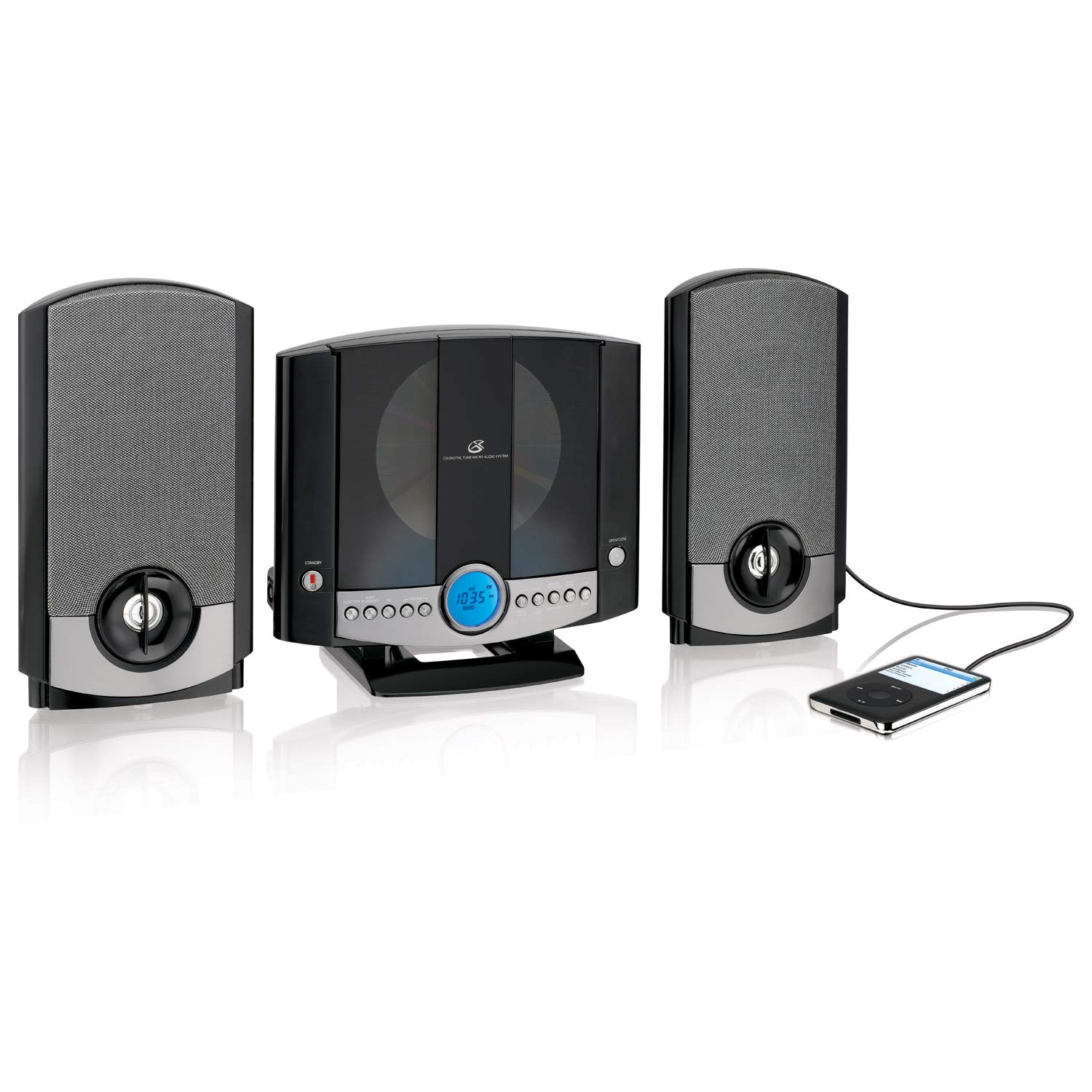 GPX HM3817DTBK Home Music System with Remote, AM/FM Radio, Bluetooth & USB - Compact Stereo for Bedroom, Office or Small Spaces (Black)