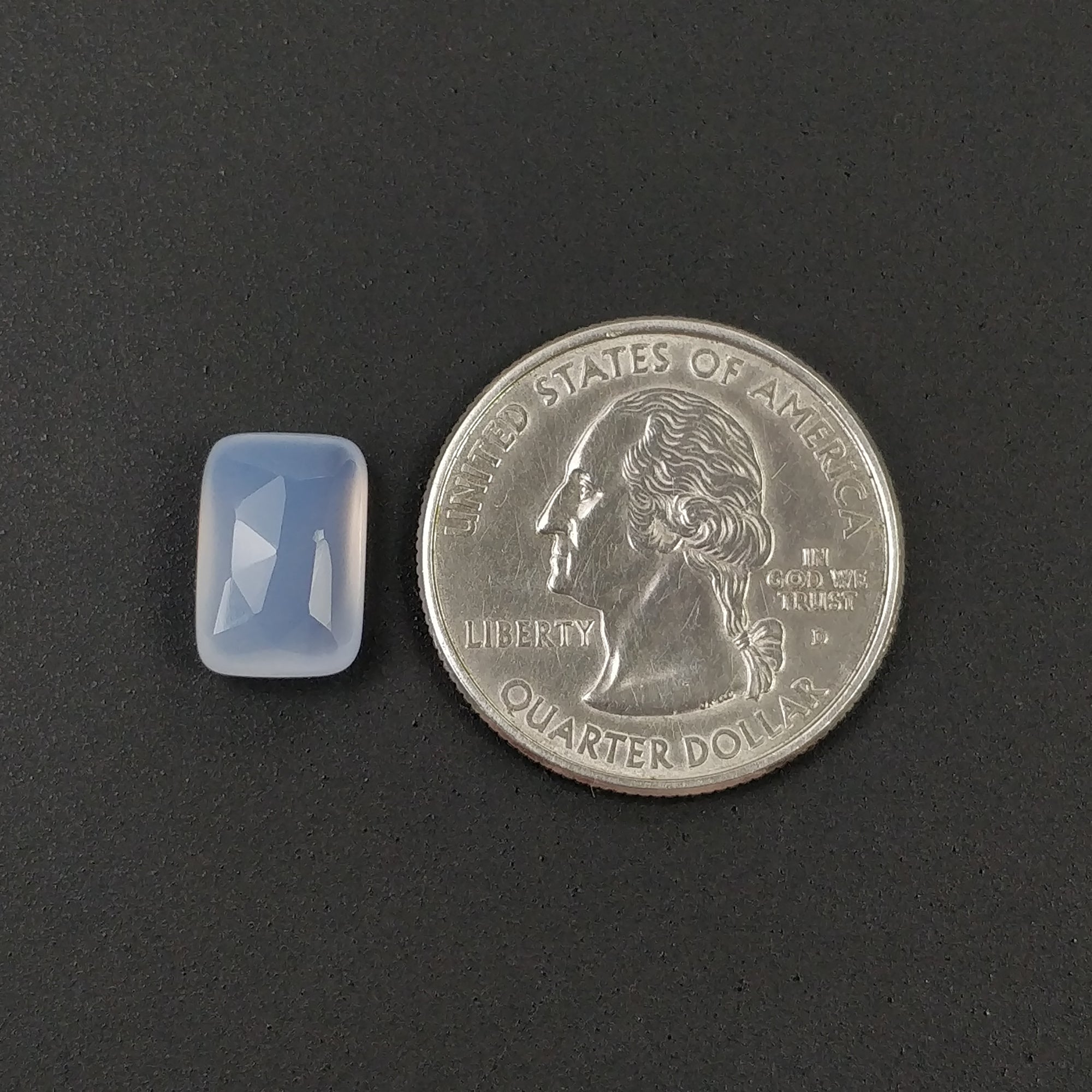 Natural Blue Chalcedony Gemstone - 4.45ct Rose Cut Untreated Chalcedony Cushion Shape 12x8mm for Jewelry Making, Engagement Rings & Healing Crystal Collections