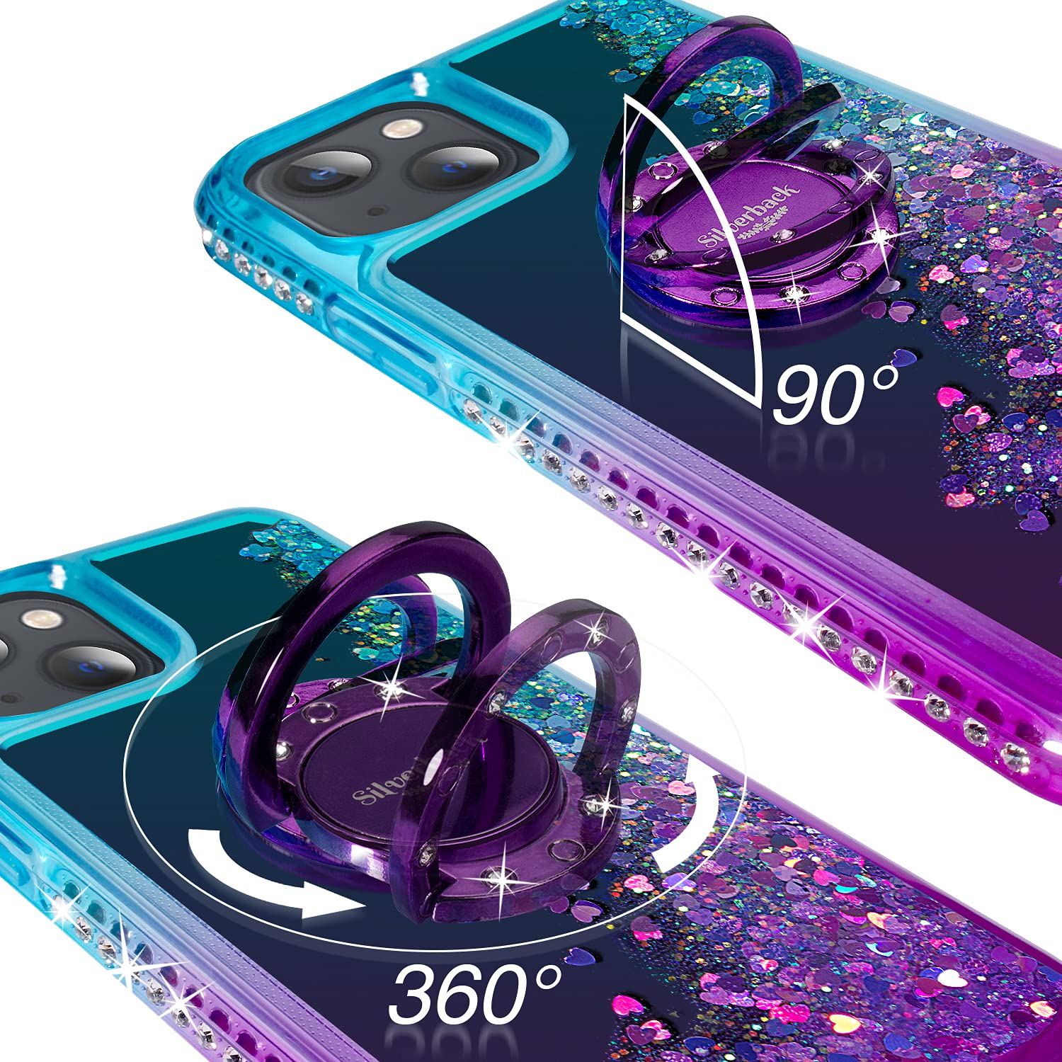 **Silverback Liquid Holographic Glitter Case for iPhone 14 (6.1