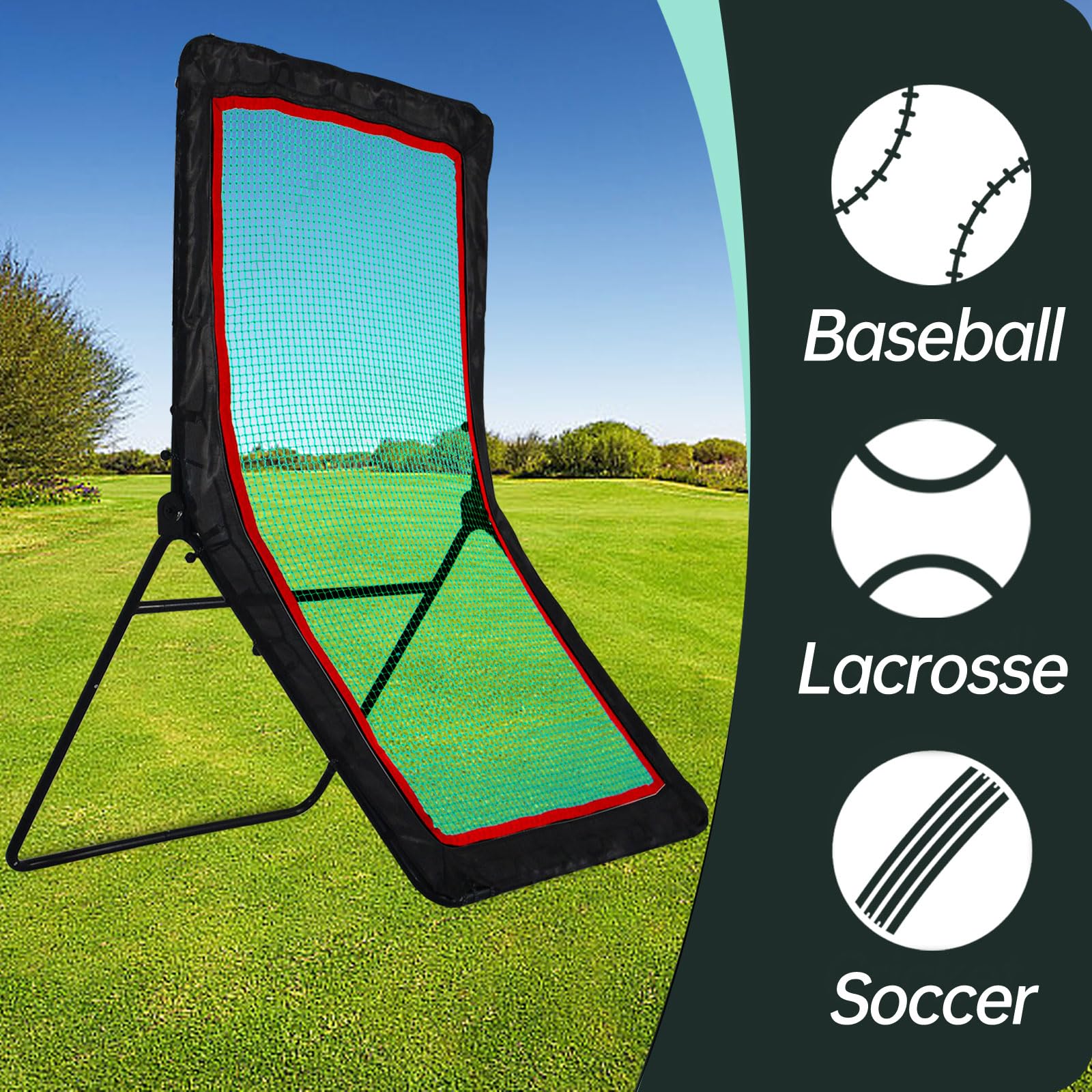 Portable 4x7FT Adjustable Baseball & Softball Rebounder Net - Indoor/Outdoor Pitchback Trainer for Throwing Practice | Perfect for Backyard Drills, Team Training & Solo Batting Practice