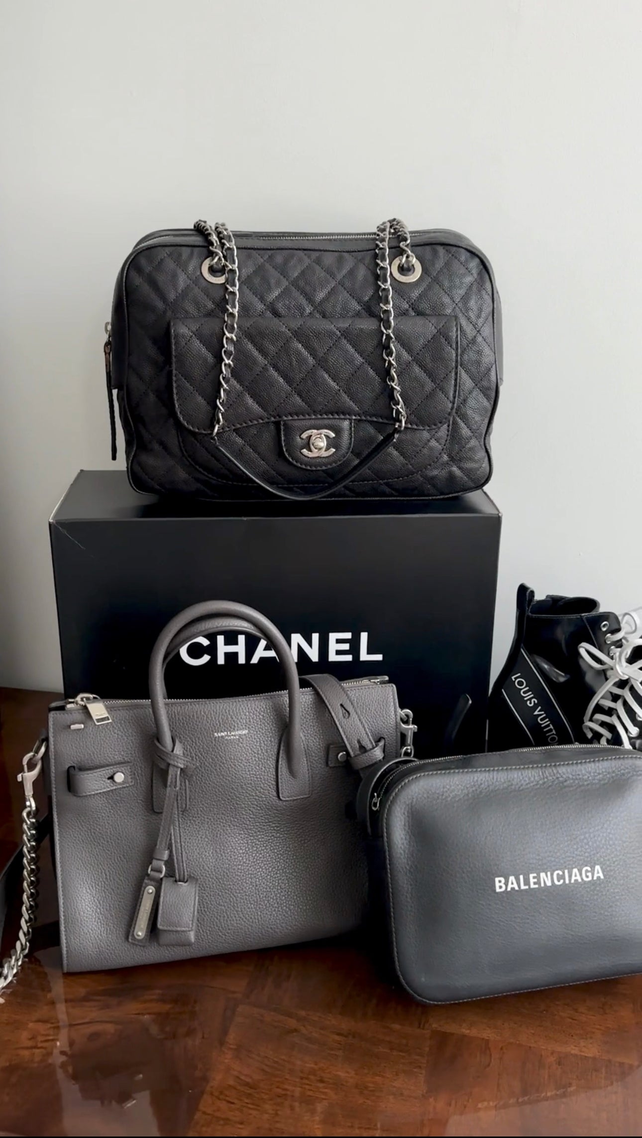 Chanel 13P Black Caviar Quilted Leather Paradoxal Camera Bag - Luxury Designer Crossbody Purse for Women, Perfect for Date Night & Evening Events