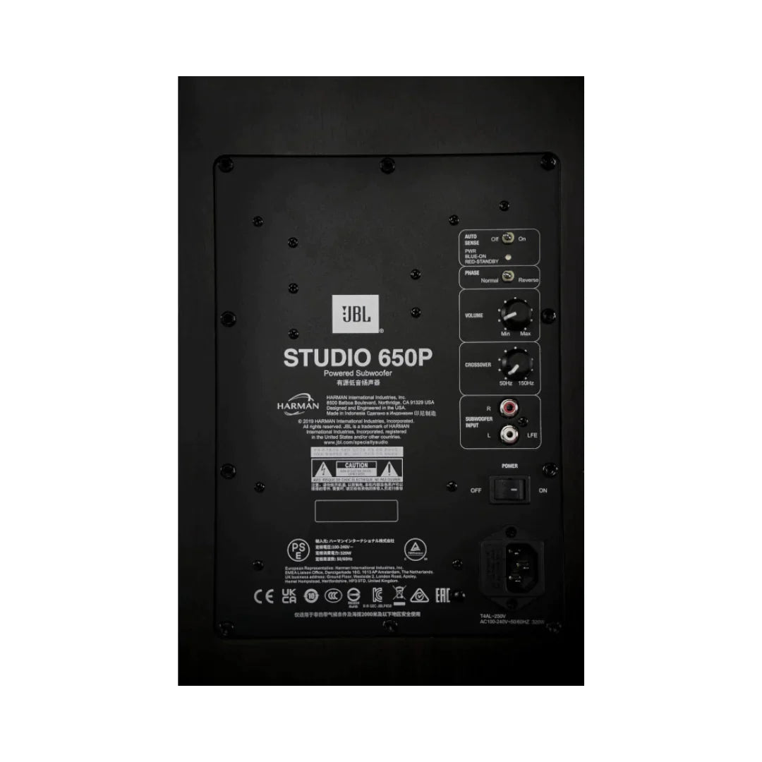 JBL Studio 650P 10-Inch 500 Watt Powered Subwoofer - Open Box - Perfect for Home Theater & Music Systems