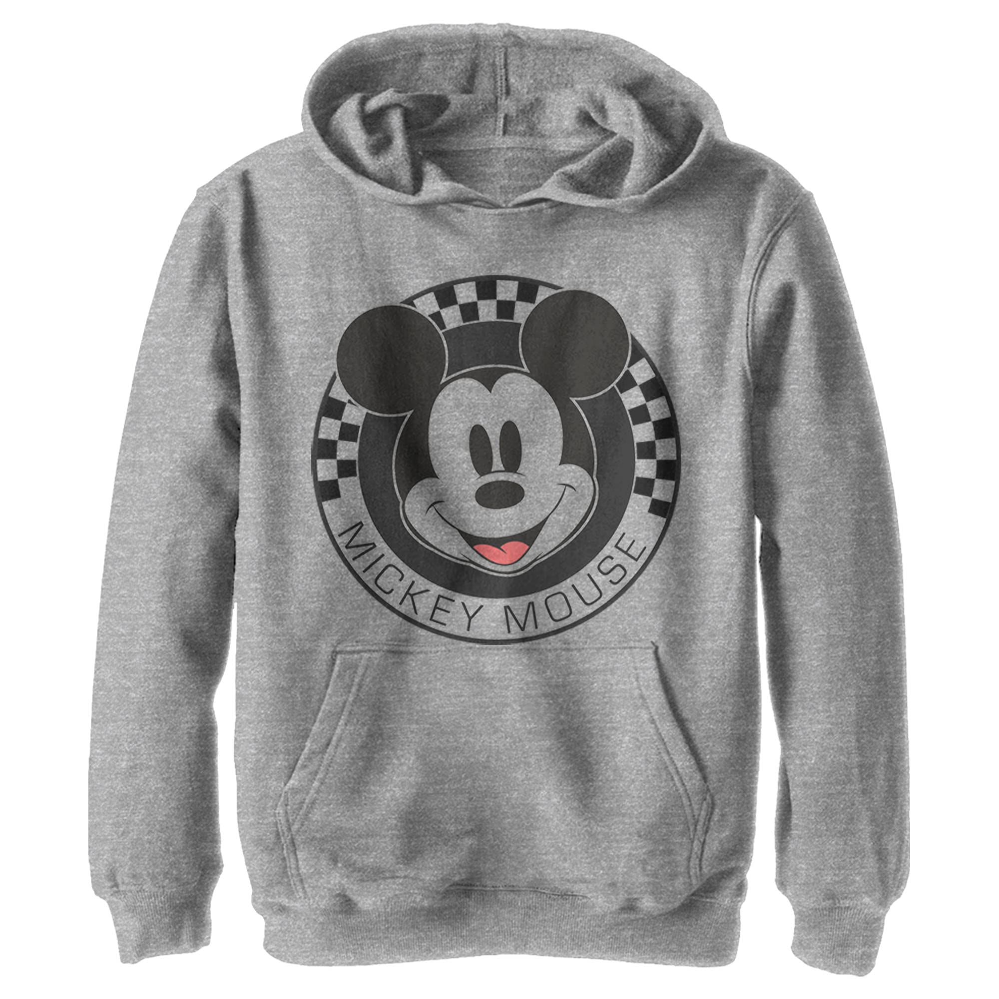 Disney Boys' Mickey Mouse Checkered Hoodie - Soft Cotton Pullover Sweatshirt for Kids | Cute Cartoon Character Design | Perfect for School, Playdates & Family Outings