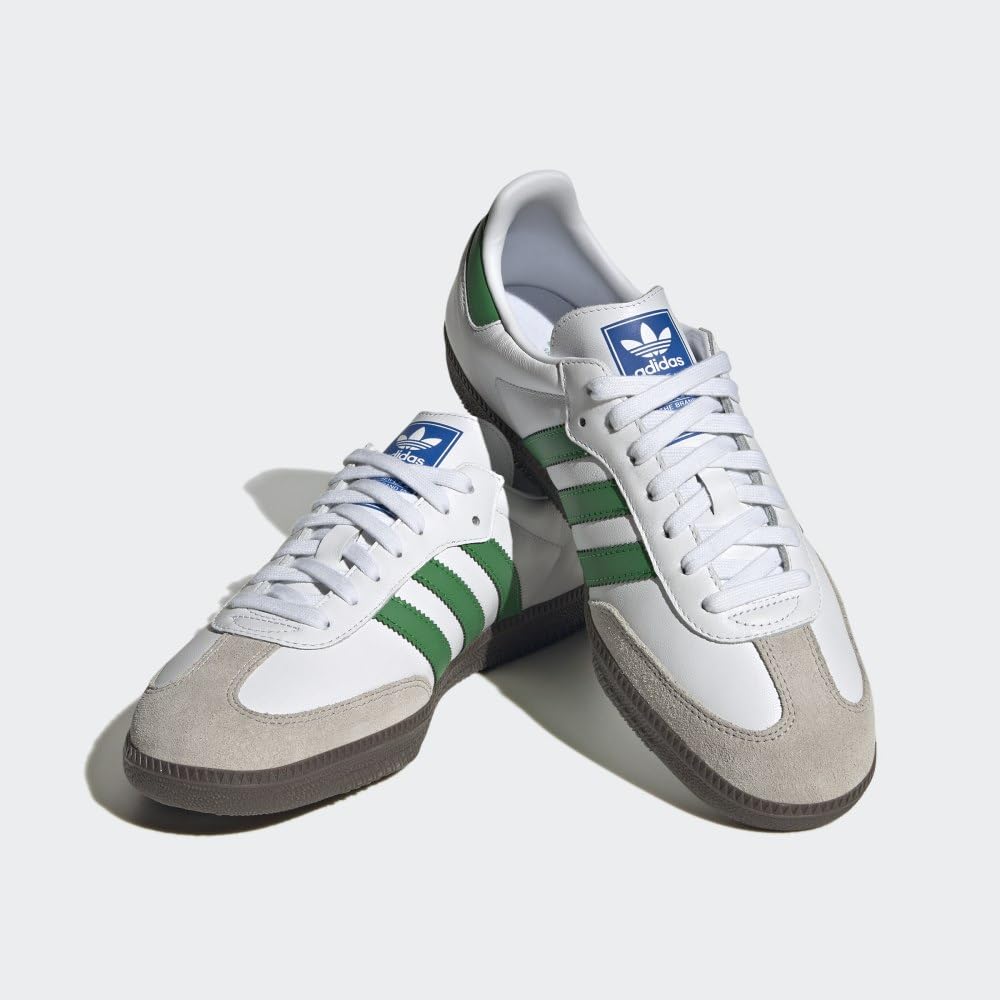 adidas Samba OG Men's Sneakers - White/Green Cloud Supplier Color - Size 9 US - Classic Casual Shoes for Everyday Wear & Street Style Fashion