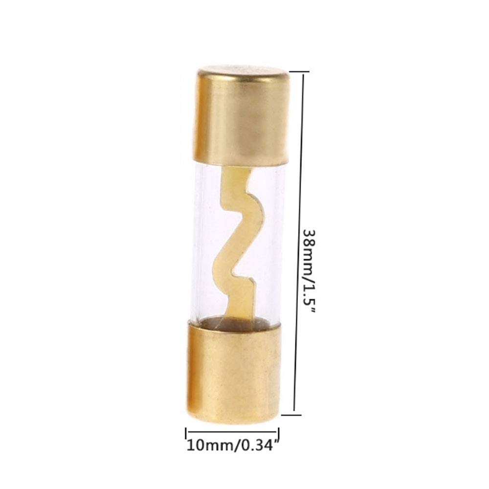 Etopar 5-Pack 80A AGU Fuse for Car Audio - Gold Plated Glass Tube Power Safety Protection (Ideal for Car Stereo, Amplifier & Electrical System Protection)