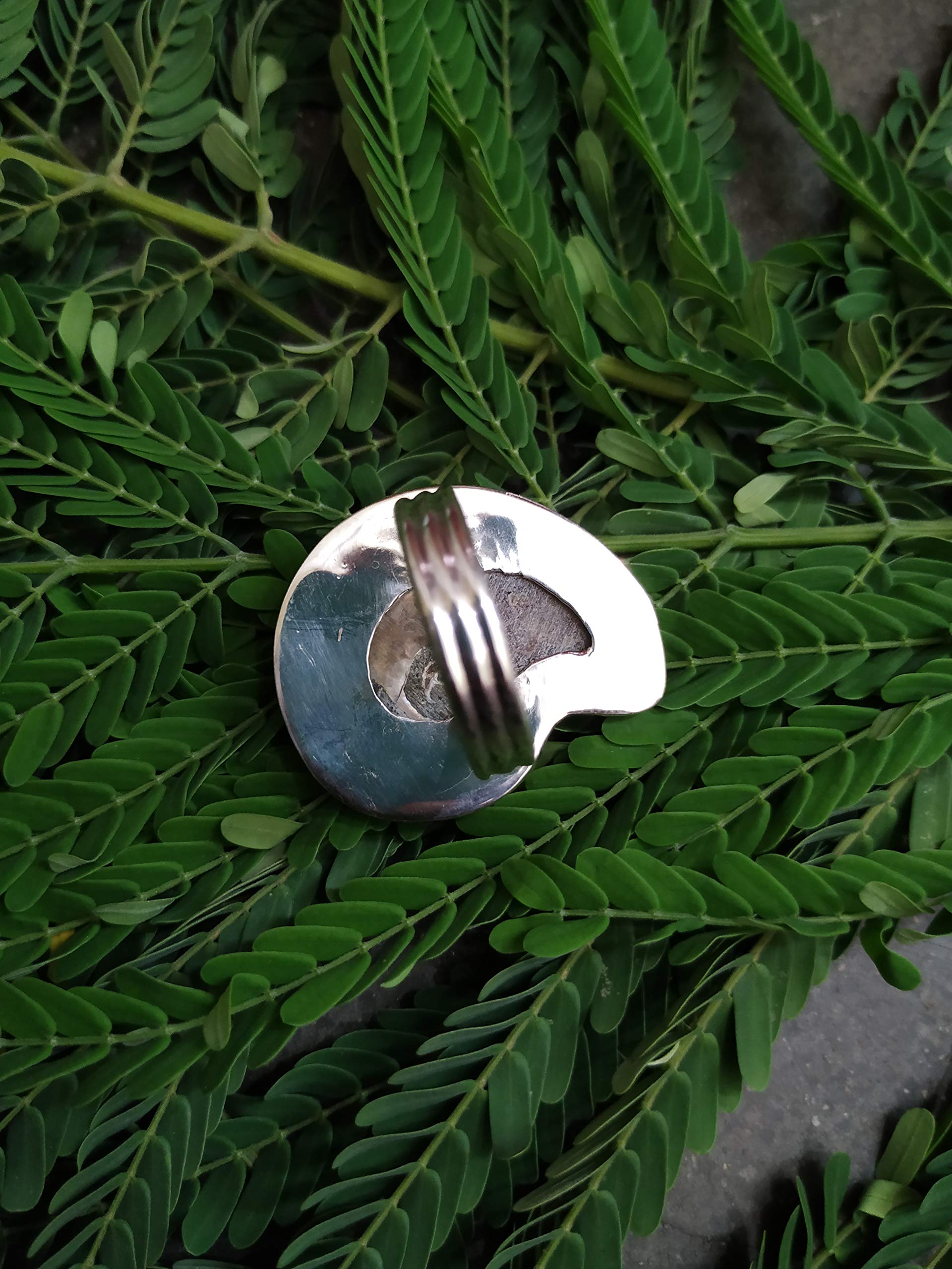 **Genuine Ammonite Fossil Sterling Silver Ring - Handmade Boho Sea Shell Jewelry for Women, Ocean Beach Wedding, Meditation & Promise Ring - Perfect for Boho Chic, Vintage Style & Spiritual Gifts**