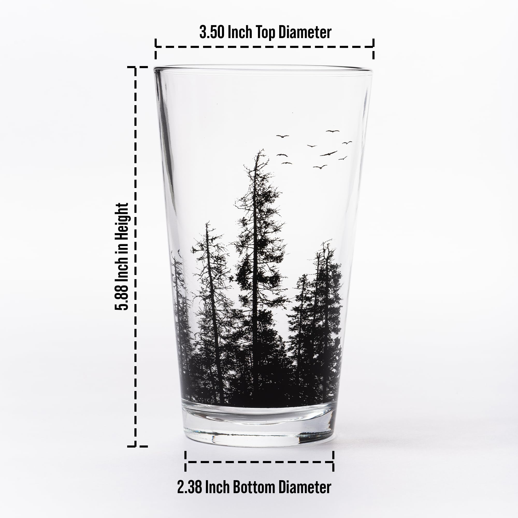 Premium Black Lantern Pint Glasses Set of 2 - 16oz Double Exposure Bear Design Craft Beer Glasses - Ideal for Home Bars, Parties & Gifts - Durable Cocktail & Mixing Glasses for Beer Enthusiasts