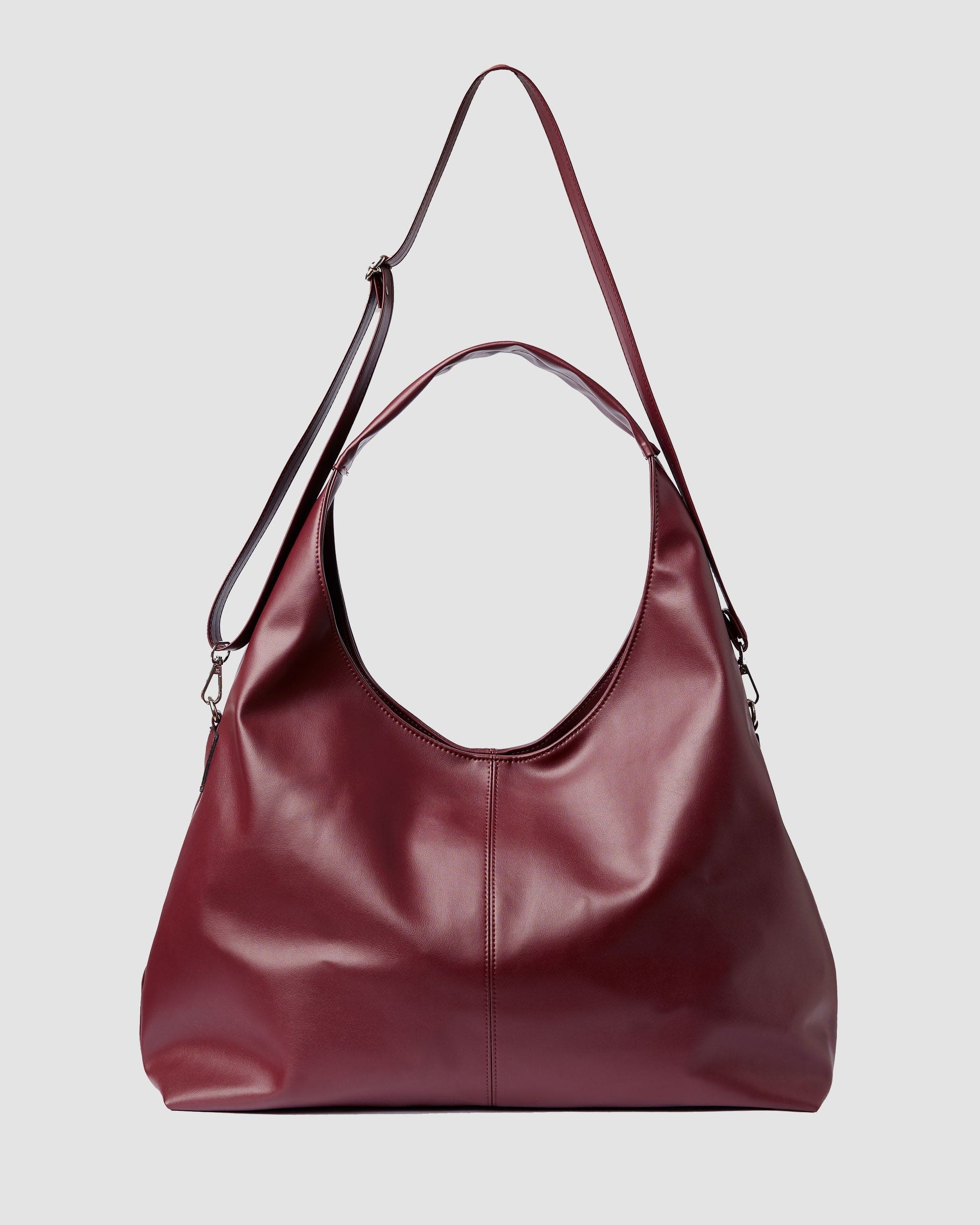 Bohemian Vegan Leather Tote Bag for Women - Slouchy Burgundy Handbag | Perfect for Work, Travel & Everyday Use