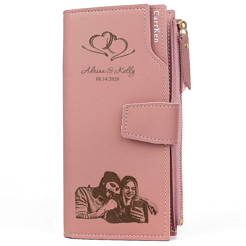 Personalized Leather Wallets for Women - Engraved Credit Card Holder & Long Clutch Purse - Perfect Gift for Mom, Wife, Sister, Daughter - Birthday, Anniversary, Mother's Day, Christmas Present - Ideal for Daily Use, Travel, and Special Occasions