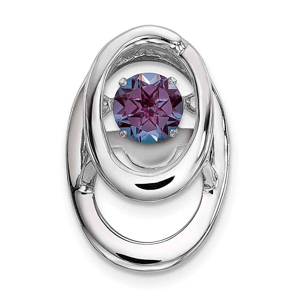 925 Sterling Silver Created Alexandrite Birthstone Necklace - Vibrant June Jewelry for Women | Elegant Slide Pendant Charm Chain | Perfect Gift for Her, Birthday, Anniversary & Special Occasions