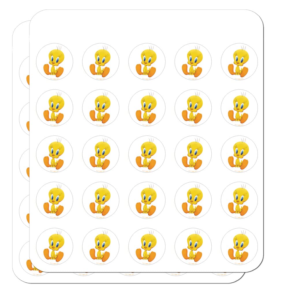 Looney Tunes Tweety Bird 1 Inch Clear Stickers for Planners, Calendars, Scrapbooking & DIY Crafts - Perfect for Journaling, Bullet Journals & School Supplies