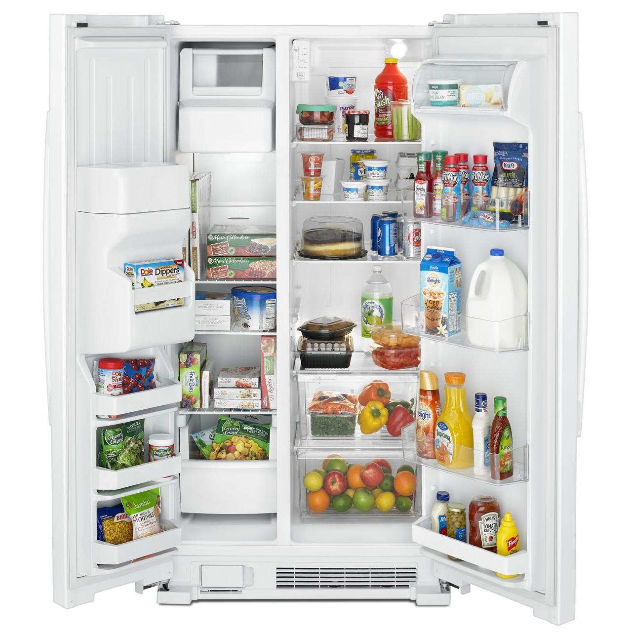 Amana 33 Inch 21 cu.ft. Side by Side Refrigerator with External Water and Ice Dispenser - ASI2175GRW - Perfect for Kitchens, Offices, and Restaurants