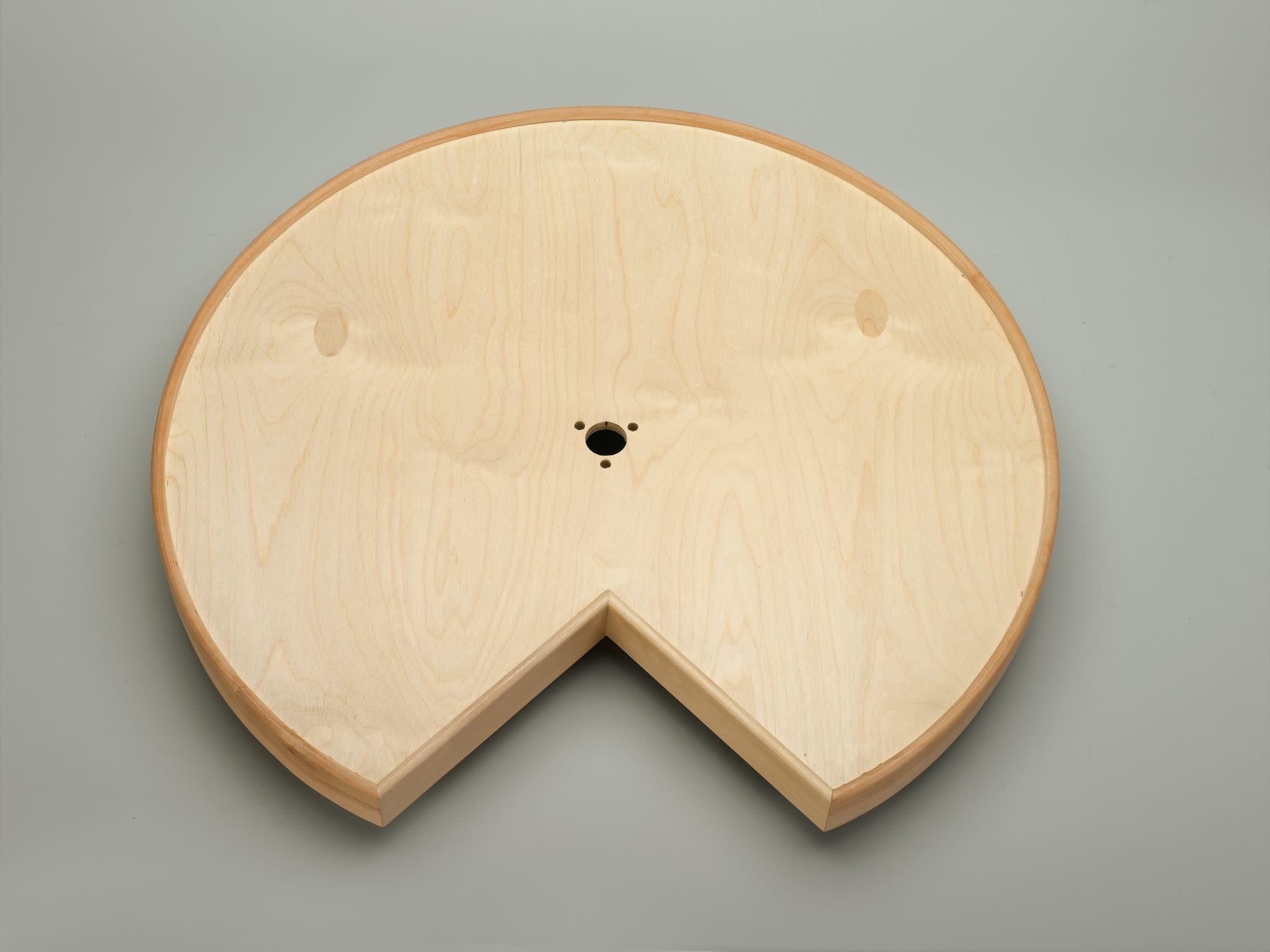 Natural Wood Kidney-Shaped 2-Tier Lazy Susan Turntable for Corner Cabinets - Space-Saving Spice & Pantry Organizer for Kitchen, Bathroom, or Office Storage