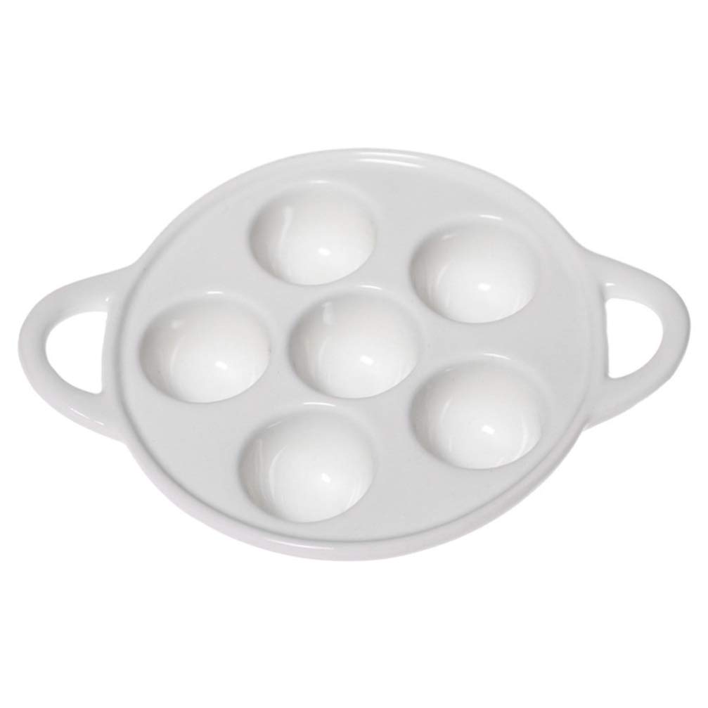 Premium Ceramic Escargot Baking Dish Set - 6 Hole Snail Plate for Home, Restaurant & Hotel Kitchens | Perfect for French Cuisine, Grilling & Gourmet Cooking