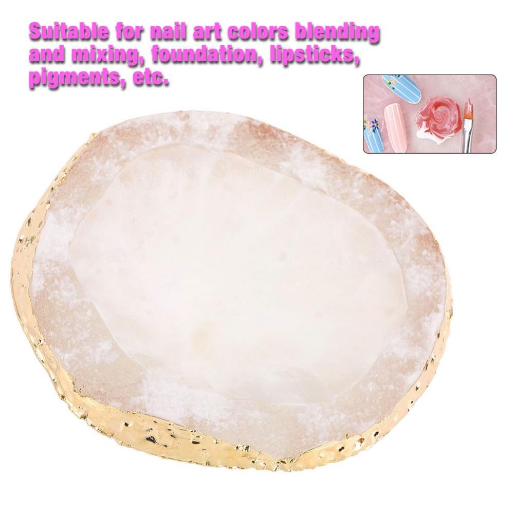 Professional Resin Nail Art Palette - Golden Edge Polish Mixing Dish for Acrylic Painting & Manicure DIY (White) | Perfect for Salon, Home Nail Art & Creative Color Mixing