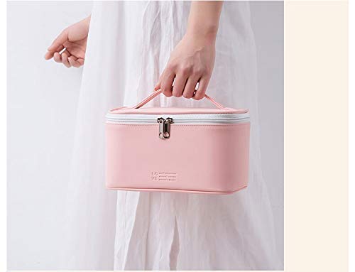 Bilvana Faux Leather Makeup Bag for Women - Waterproof & Washable Travel Cosmetic Organizer with Zipper - Perfect Gift for Girls, Women - Ideal for Travel, Gym, Work & Daily Use