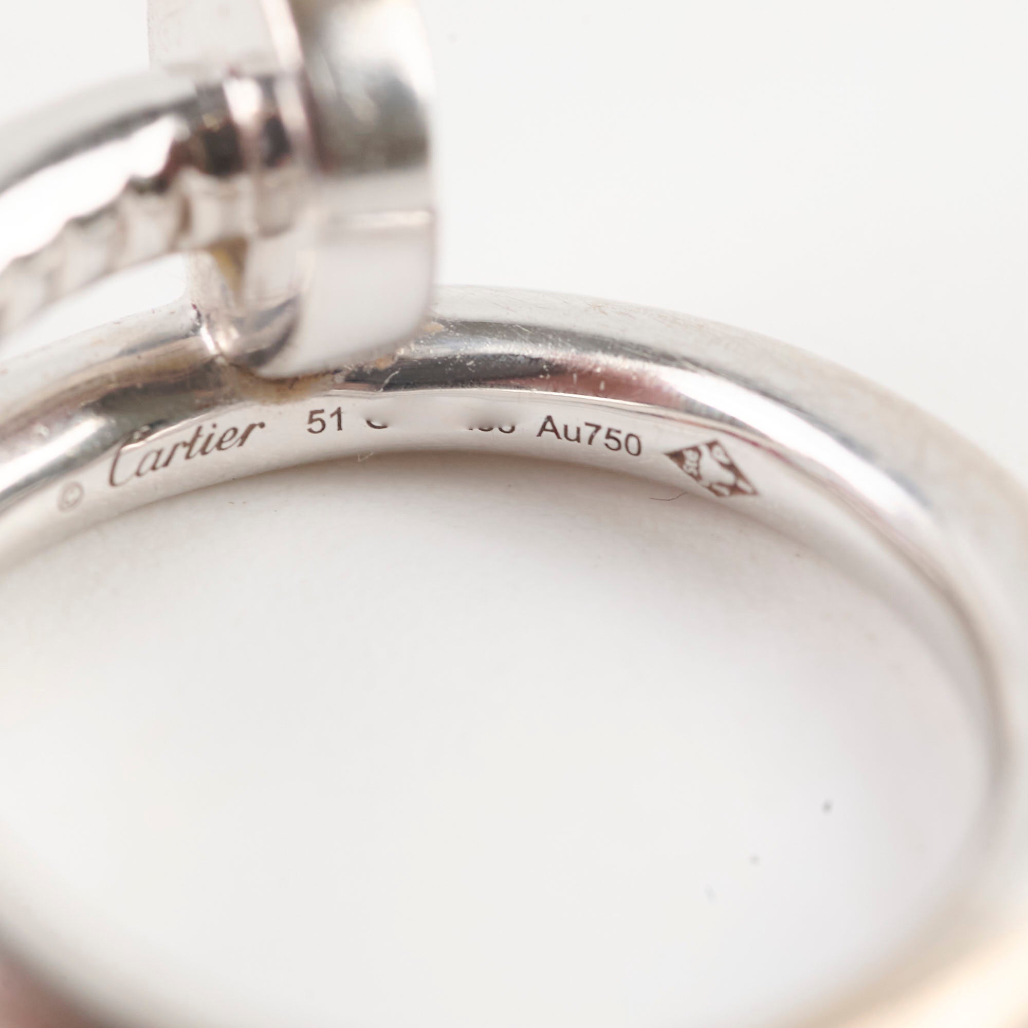 Cartier Juste Un Clou Classic White Gold Ring Size 51 - Luxury Jewelry for Women, Elegant Nail Design Bracelet for Special Occasions & Gifts