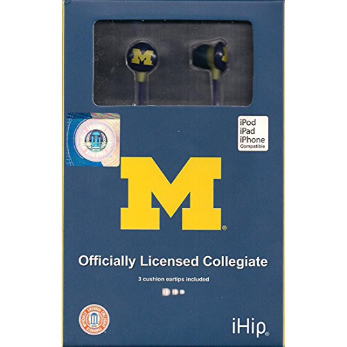 iHip NCAA Michigan Wolverines Wireless Earbuds - Bluetooth Headphones for Sports, Gym & School - Officially Licensed University of Michigan Fan Gear