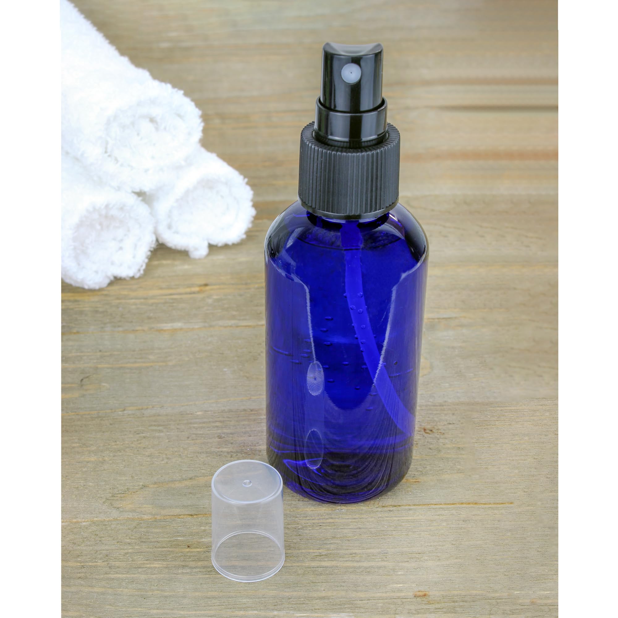 Cornucopia Brands 4oz Blue PLASTIC Fine Mist Spray Bottles (120-Pack) - BPA-Free PET #1 Plastic Spritzer Bottles with Labels - Perfect for Hair Styling, Cleaning Solutions, Gardening & DIY Projects