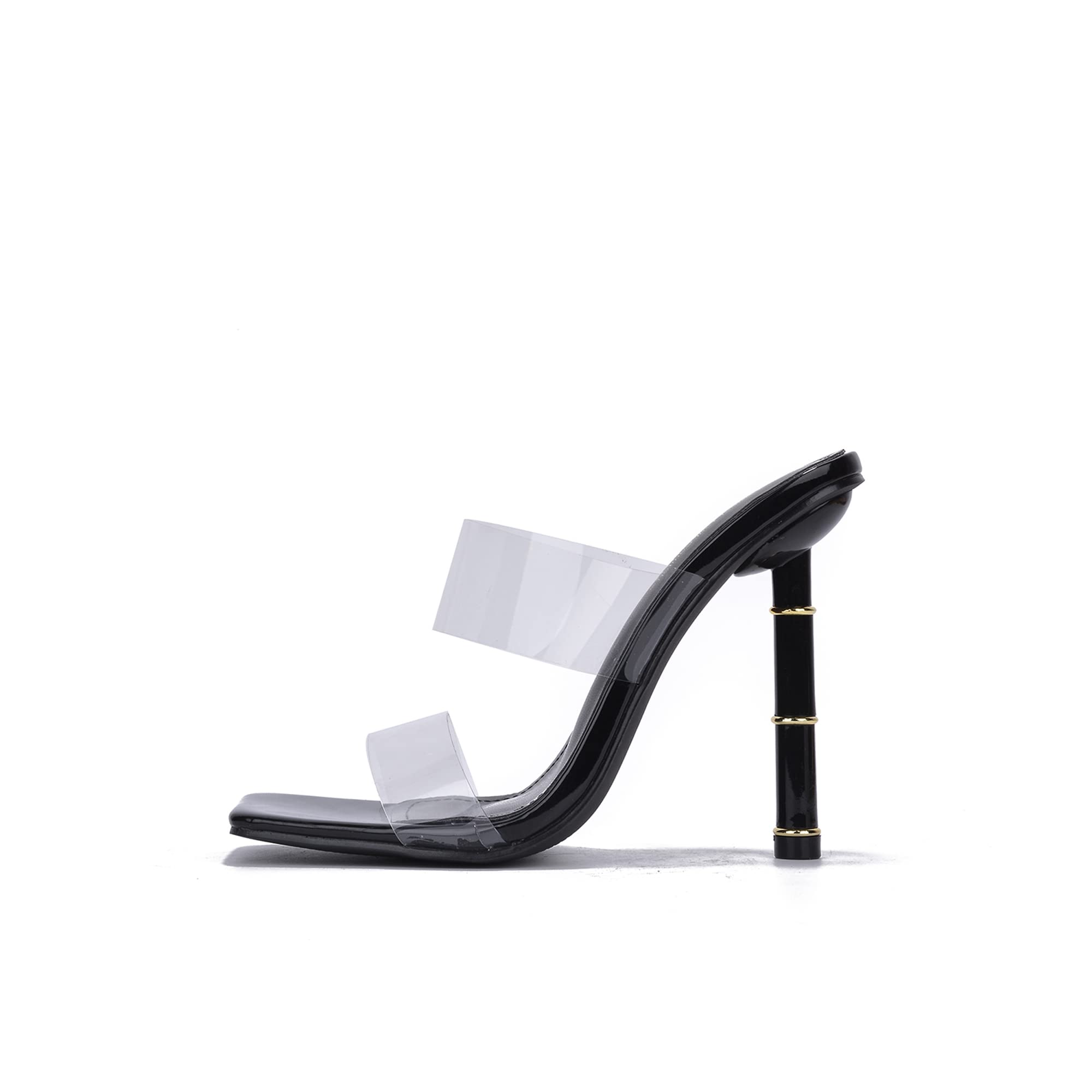 Cape Robbin Women's Transparent Clear High Heel Sandals - Slip On Square Toe Stiletto Heels for Party, Club, Wedding & Evening Events