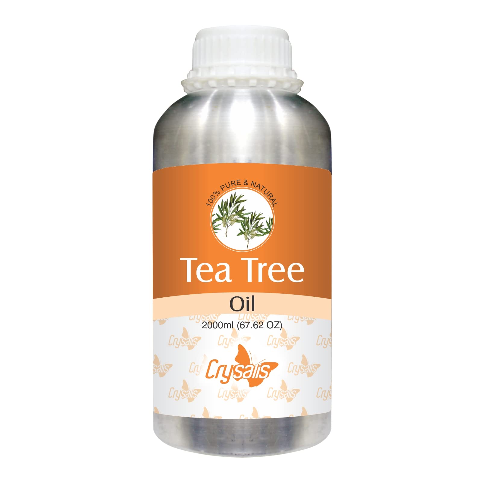 Pure Tea Tree Essential Oil (Melaleuca Alternifolia) - 2 Liter (67.62 Fl Oz) - 100% Natural, Undiluted for Skin Care, Hair Treatment, Aromatherapy & Home Cleaning