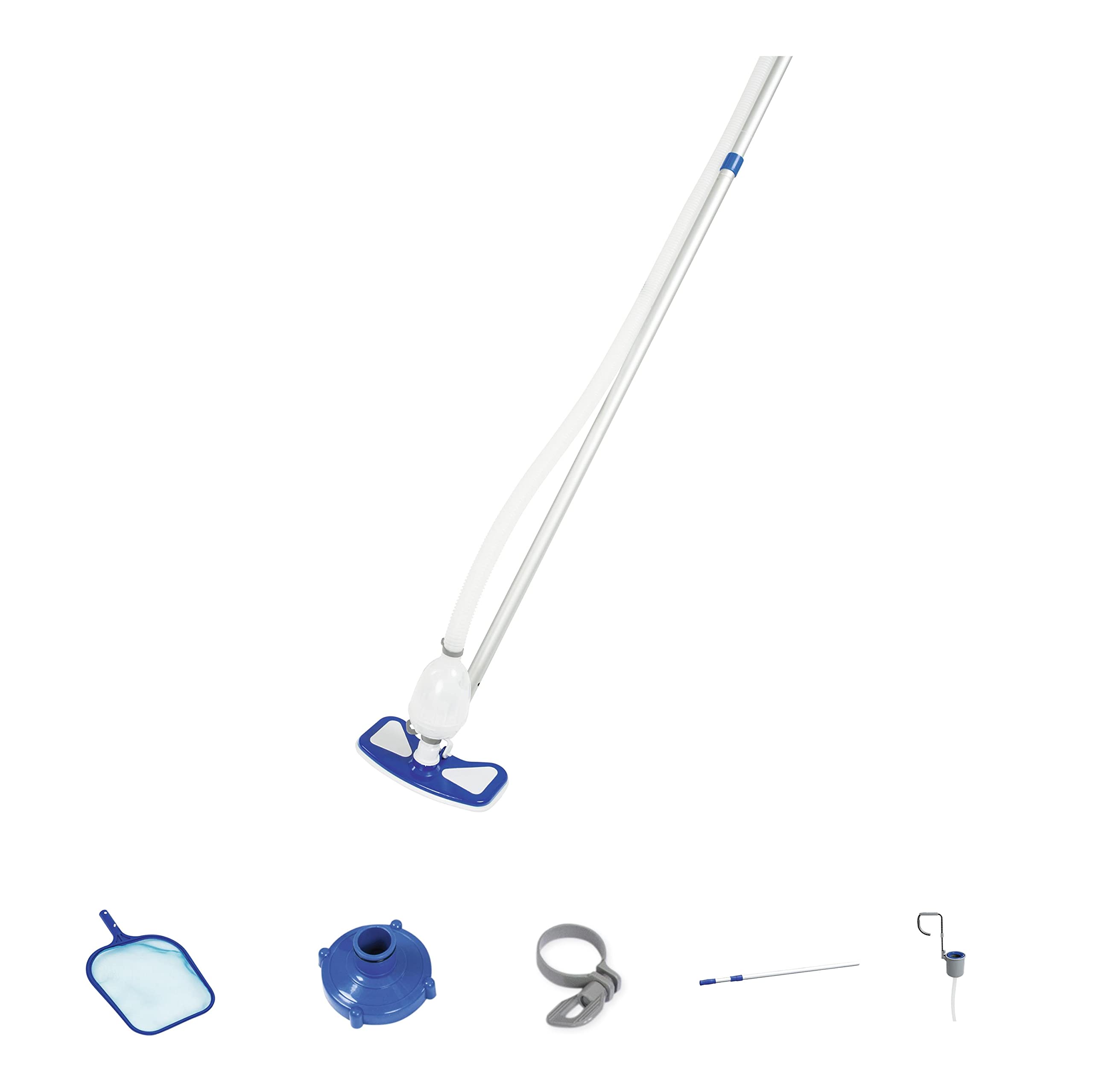 Funchic Portable Handheld Pool Vacuum Cleaner Kit with Brush, Bag & 4-Section Pole - Underwater Pool Leaf Vacuum for Above Ground Pools, Spas, Ponds & Fountains | Ideal for Quick Cleaning of Leaves, Debris & Dirt in Small Water Features