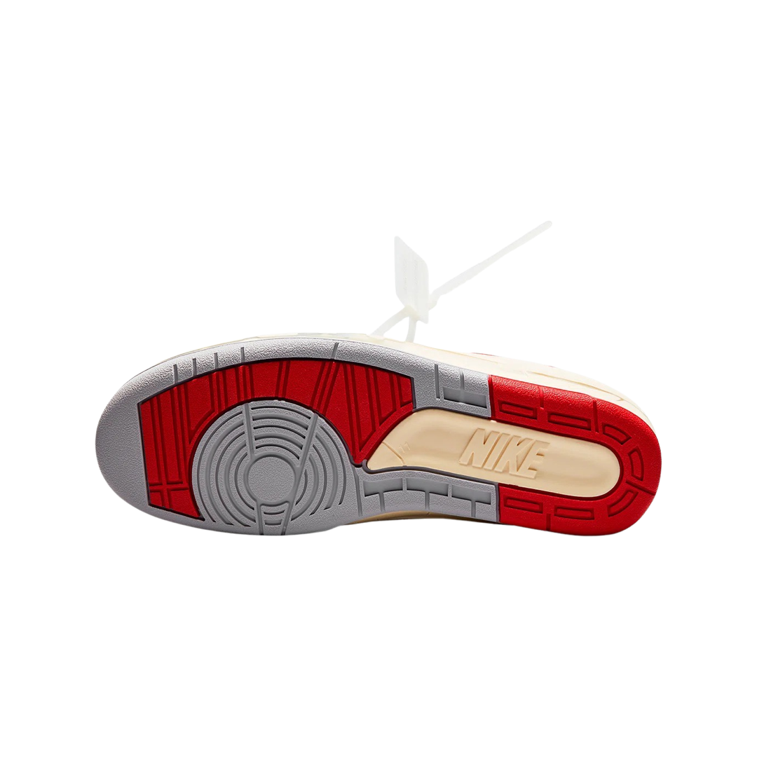 Off White x Air Jordan 2 Retro Low SP Sneakers - White & Varsity Red Colorway - Limited Edition Basketball Shoes for Men | Streetwear Fashion & Sneaker Collecting